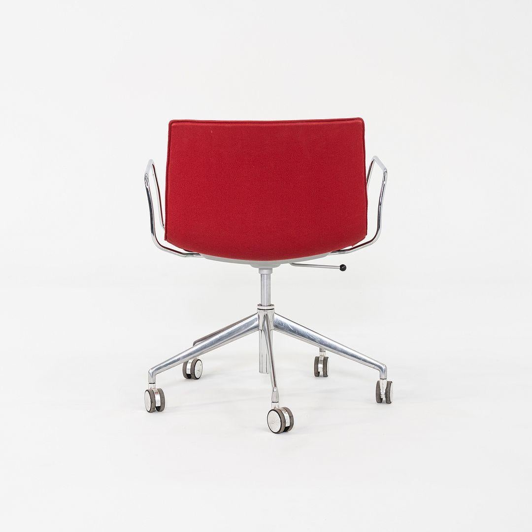 Aluminum C. 2020 Lievore Altherr Molina for Arper Catifa Desk Chair w/ Arms in Red Fabric For Sale