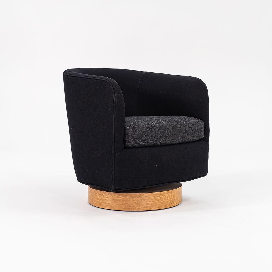 American C. 2020 Milo Baughman for Thayer Coffin Papa Roxy Swivel Lounge Chair Fabric For Sale