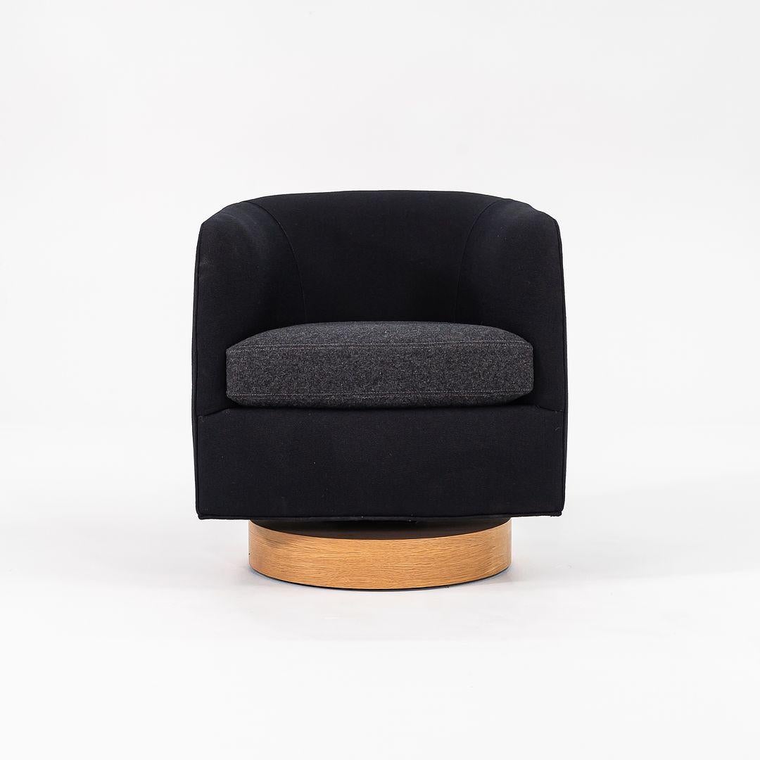 C. 2020 Milo Baughman for Thayer Coffin Papa Roxy Swivel Lounge Chair Fabric For Sale 1