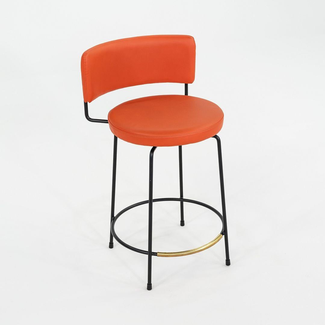 C. 2022 Grazia & Co Diiva Swivel Counter Stool in Orange 2x Available For Sale 3