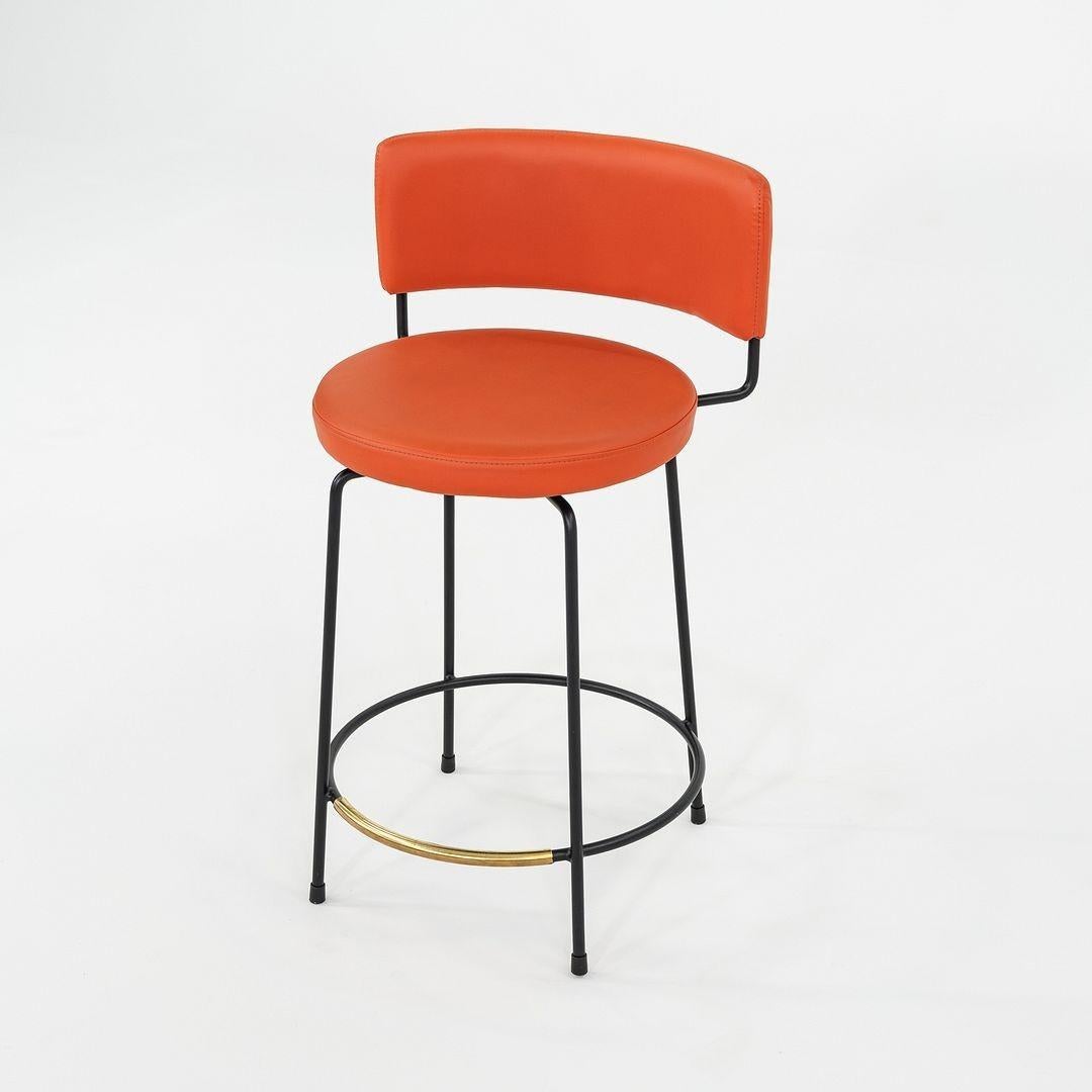 C. 2022 Grazia & Co Diiva Swivel Counter Stool in Orange 2x Available For Sale 4