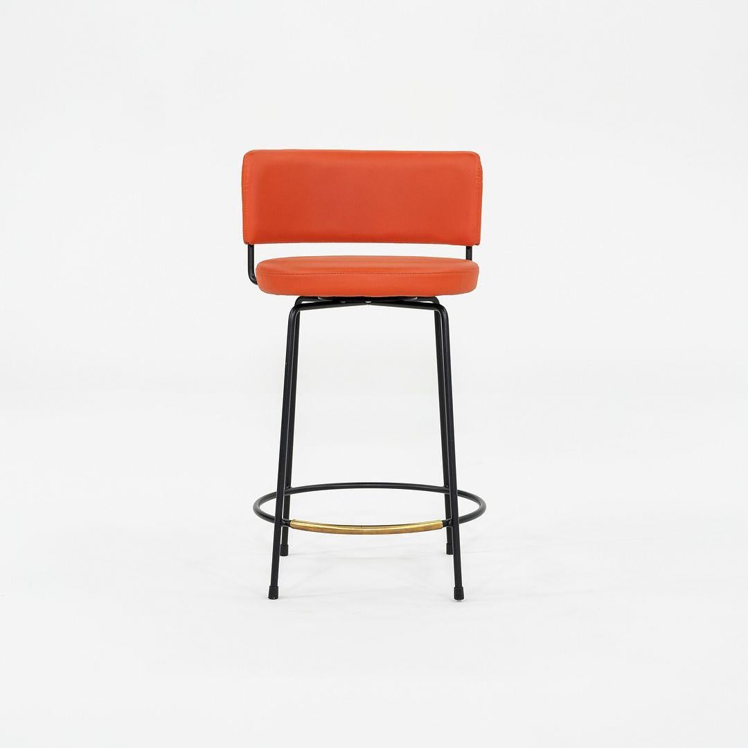 This is an Upholstered Diiva Swivel Counter Stool, designed by Grazia Materia for Grazia & Co. in Australia in 2014. These examples were produced ca. 2022. The listed price includes one stool, and we have seven stools available for purchase. They