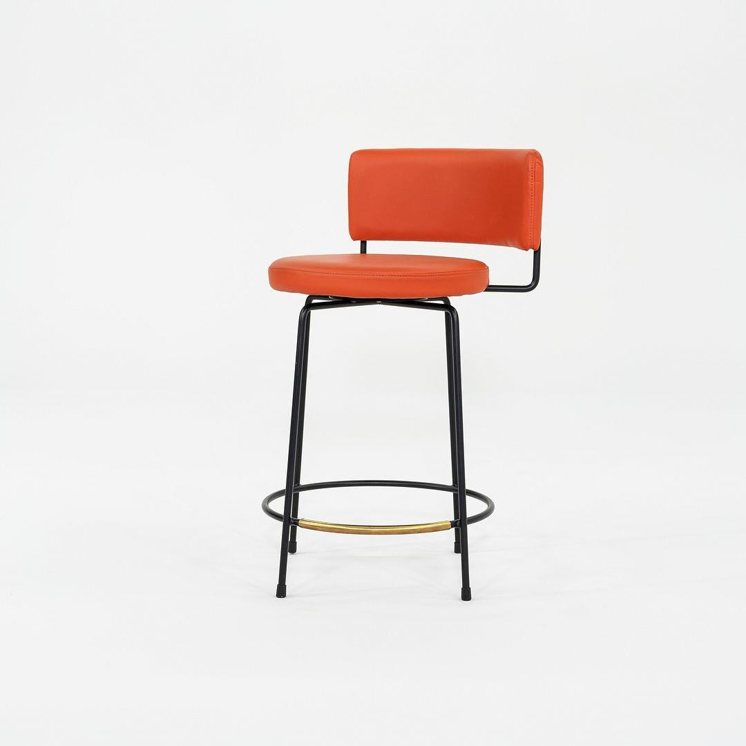 Modern C. 2022 Grazia & Co Diiva Swivel Counter Stool in Orange 2x Available For Sale