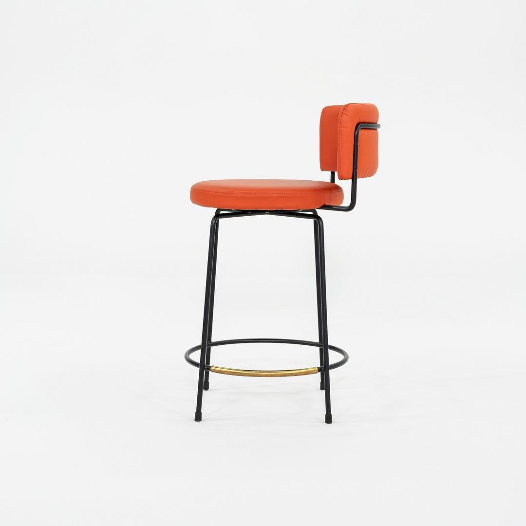 C. 2022 Grazia & Co Diiva Swivel Counter Stool in Orange 2x Available In Good Condition For Sale In Philadelphia, PA