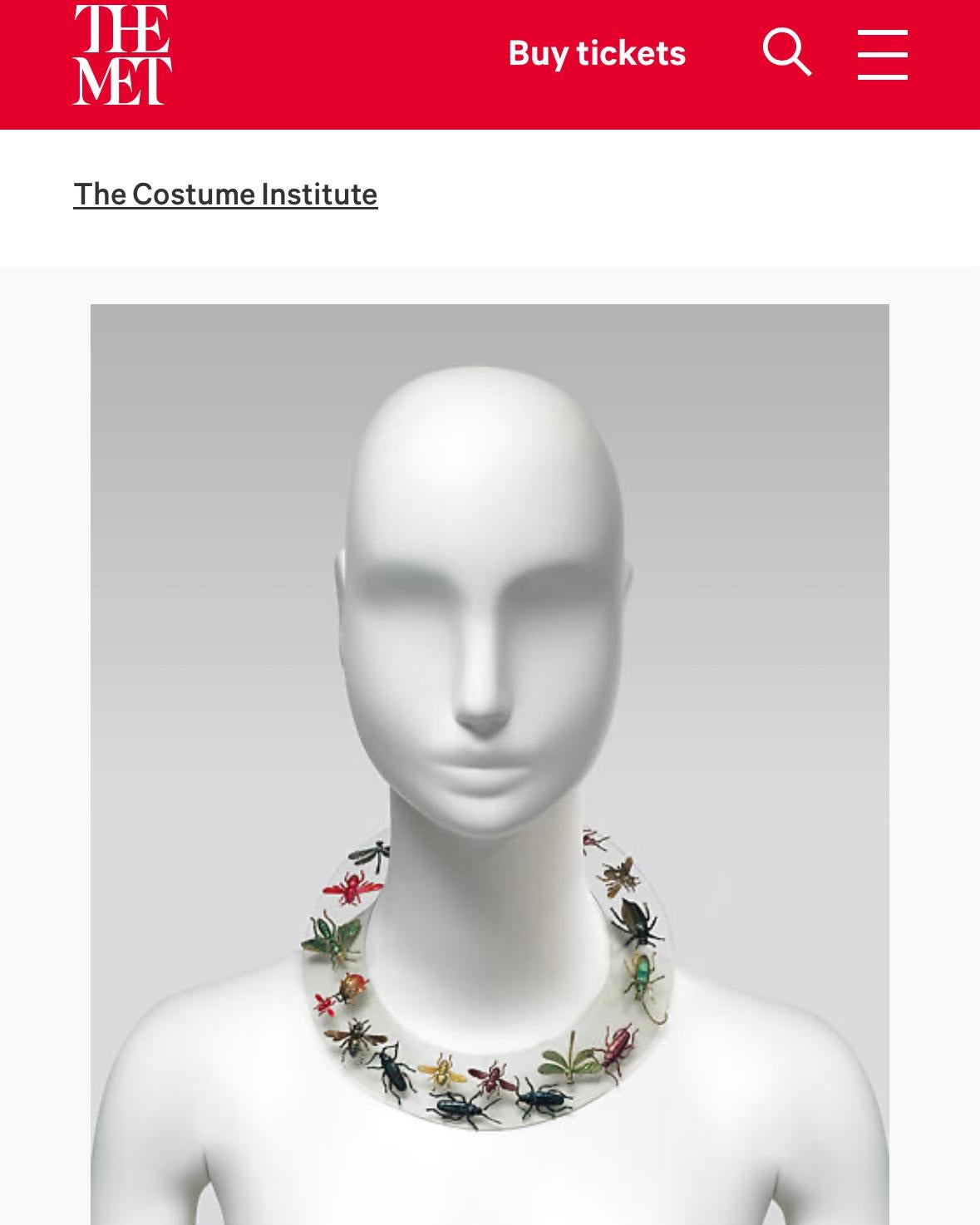 c. A/W 1938 Elsa Schiaparelli Haute Couture Gold Insect Choker Necklace 9
