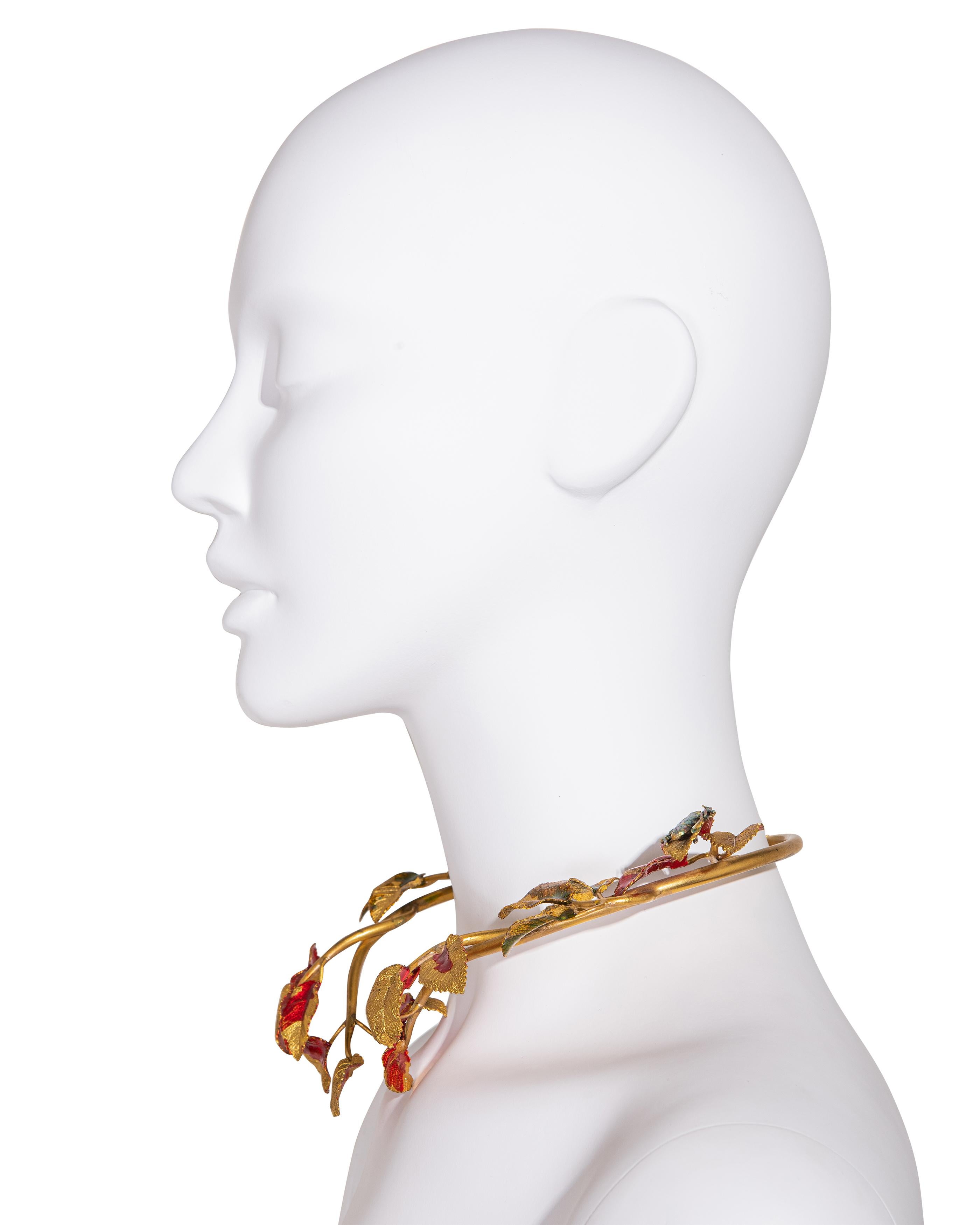 Women's c. A/W 1938 Elsa Schiaparelli Haute Couture Gold Insect Choker Necklace