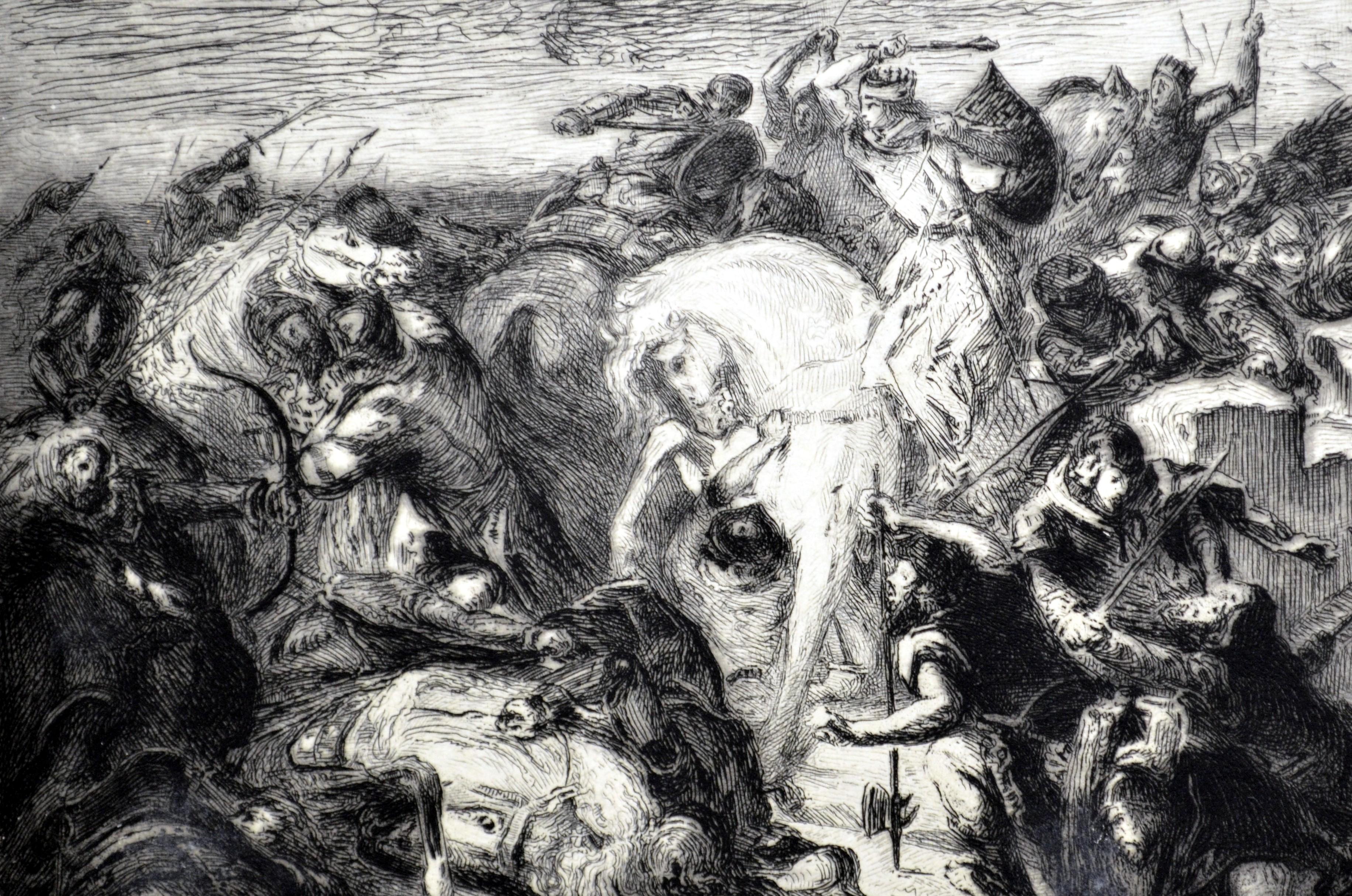 Seltener und schöner Kupferstich auf Vellum-Papier, signiert, betitelt und herausgegeben von der Société Française des Amis des Arts, datiert 1900.
Titel
