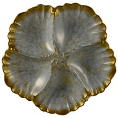 Antique C. Ahrenfeldt Gilded Shell French Porcelain Oyster Plate, circa 1886