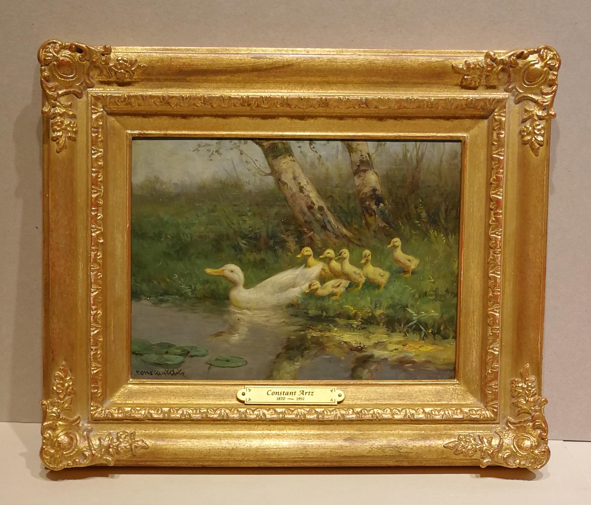 Landscape Painting C. Artz - Motherlove, Constant Artz, peinture à l'huile/toile, impressionnisme