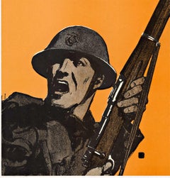 Original Marines World War 1  poster. E-E-E-YAH-YIP Go over with U. S. Marines