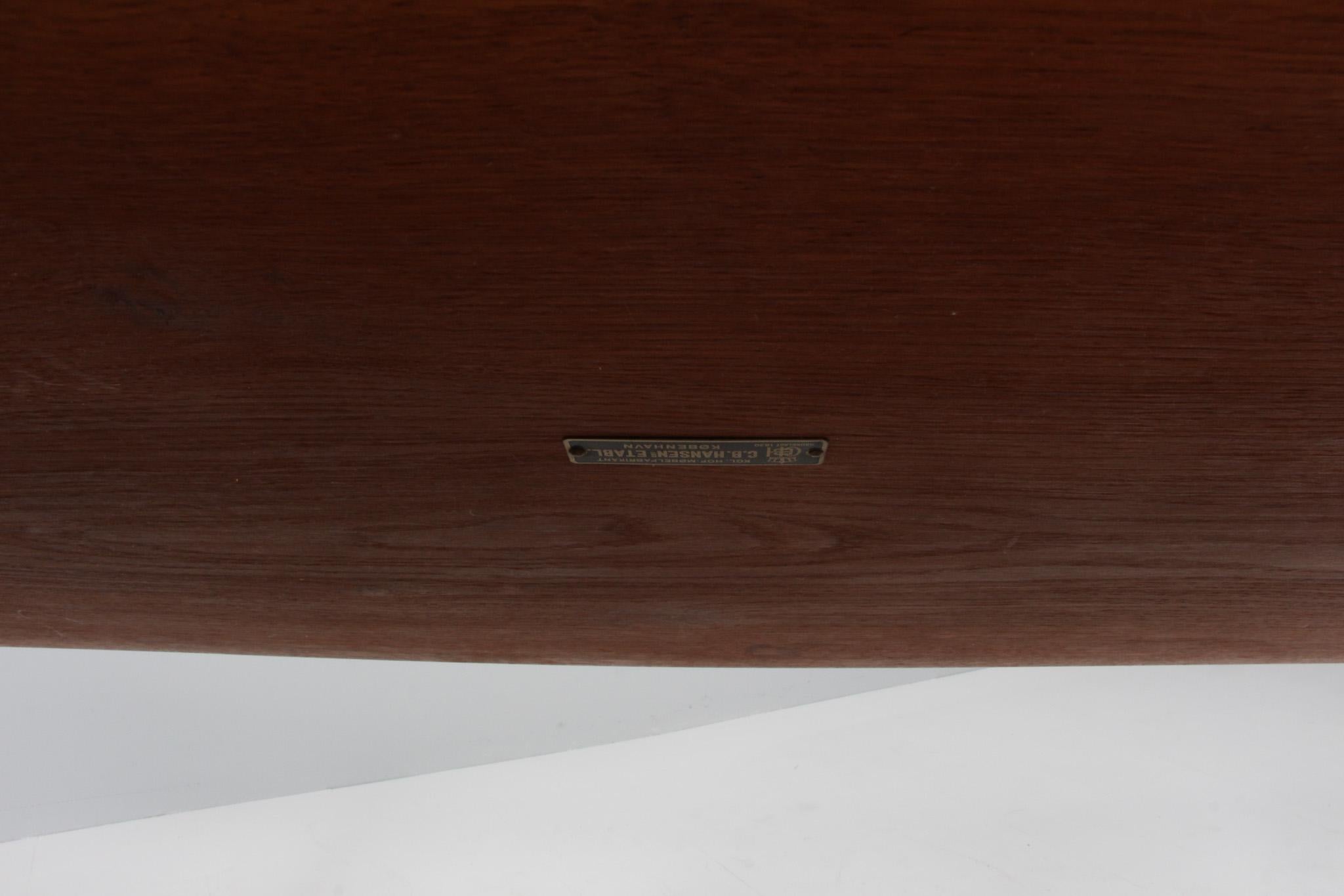 C. B. Hansen coffee table in teak and cane In Excellent Condition For Sale In Esbjerg, DK