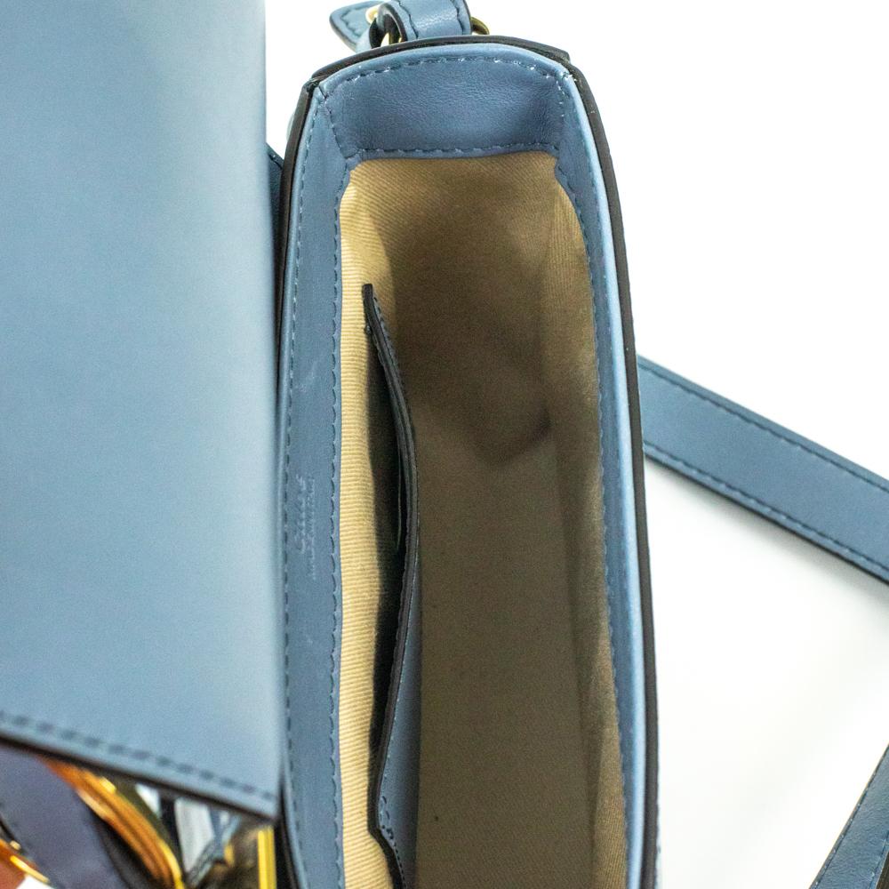 C Bag in blue leather In Good Condition In Clichy, FR