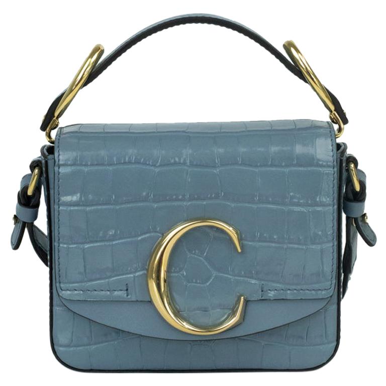 C Bag in blue leather