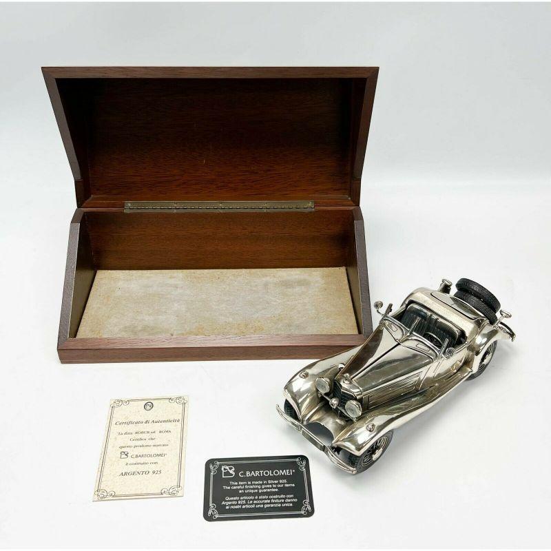 C. Bartolomei Italienisches Sterling Silber Modellauto 1935 Mercedes-Benz 500k Roadster im Angebot 3