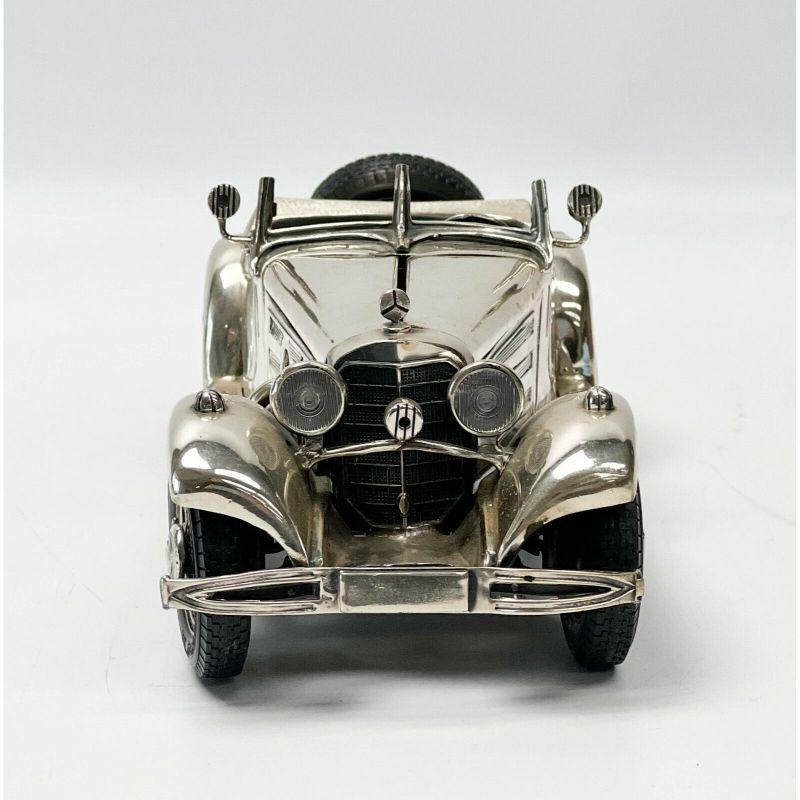 C. Bartolomei Italienisches Sterling Silber Modellauto 1935 Mercedes-Benz 500k Roadster (Sterlingsilber) im Angebot