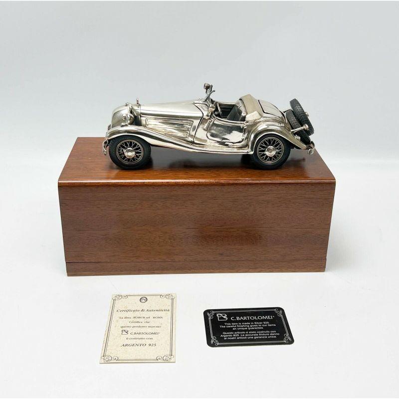 C. Bartolomei Italienisches Sterling Silber Modellauto 1935 Mercedes-Benz 500k Roadster im Angebot 2