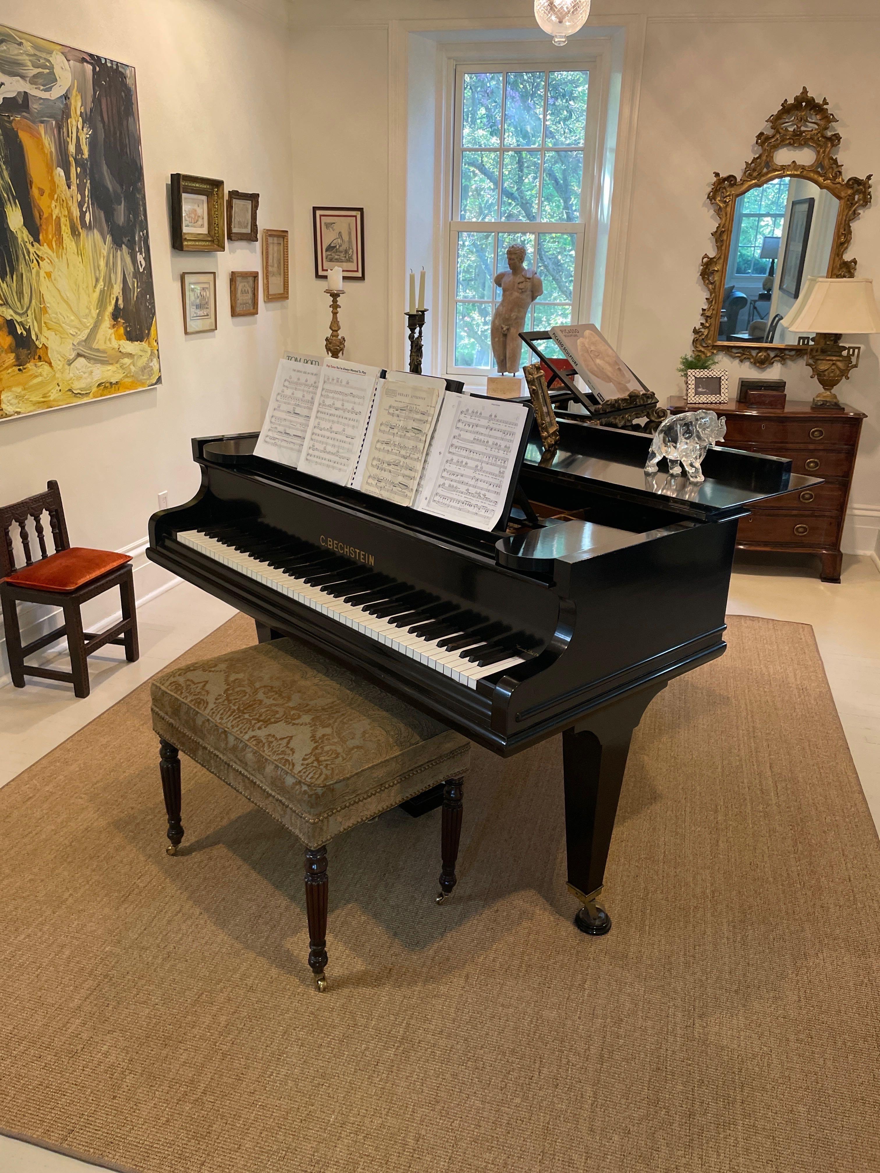 Made for Harrods of London this C. Bechstein has incredibly subtle key action and wonderful tone . Dating from the 1920’s it comes apart easily for transport and is a wonderful size for any living space.