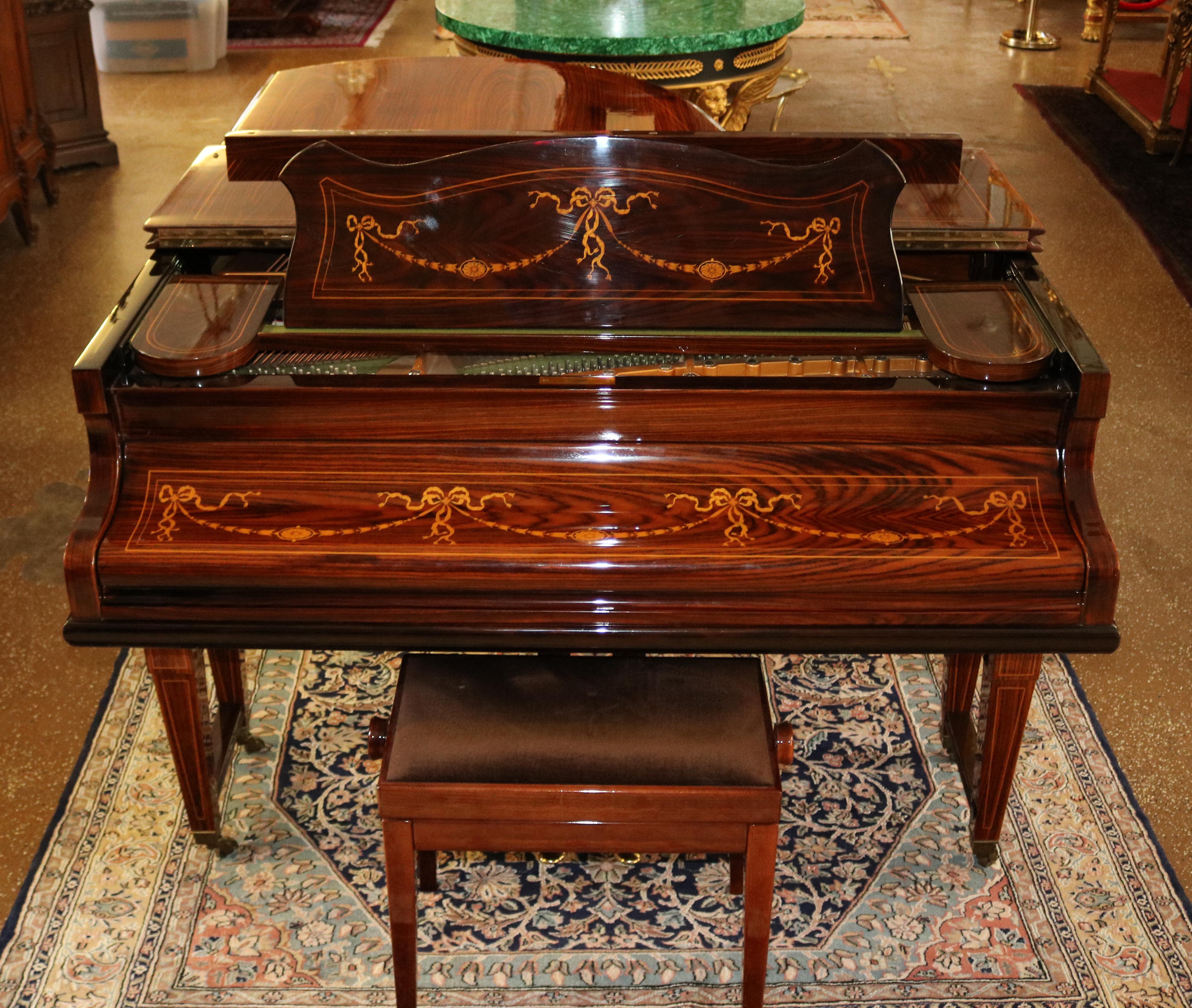 C Bechstein Rosewood Satinwood Inlaid Model A Player Piano  6