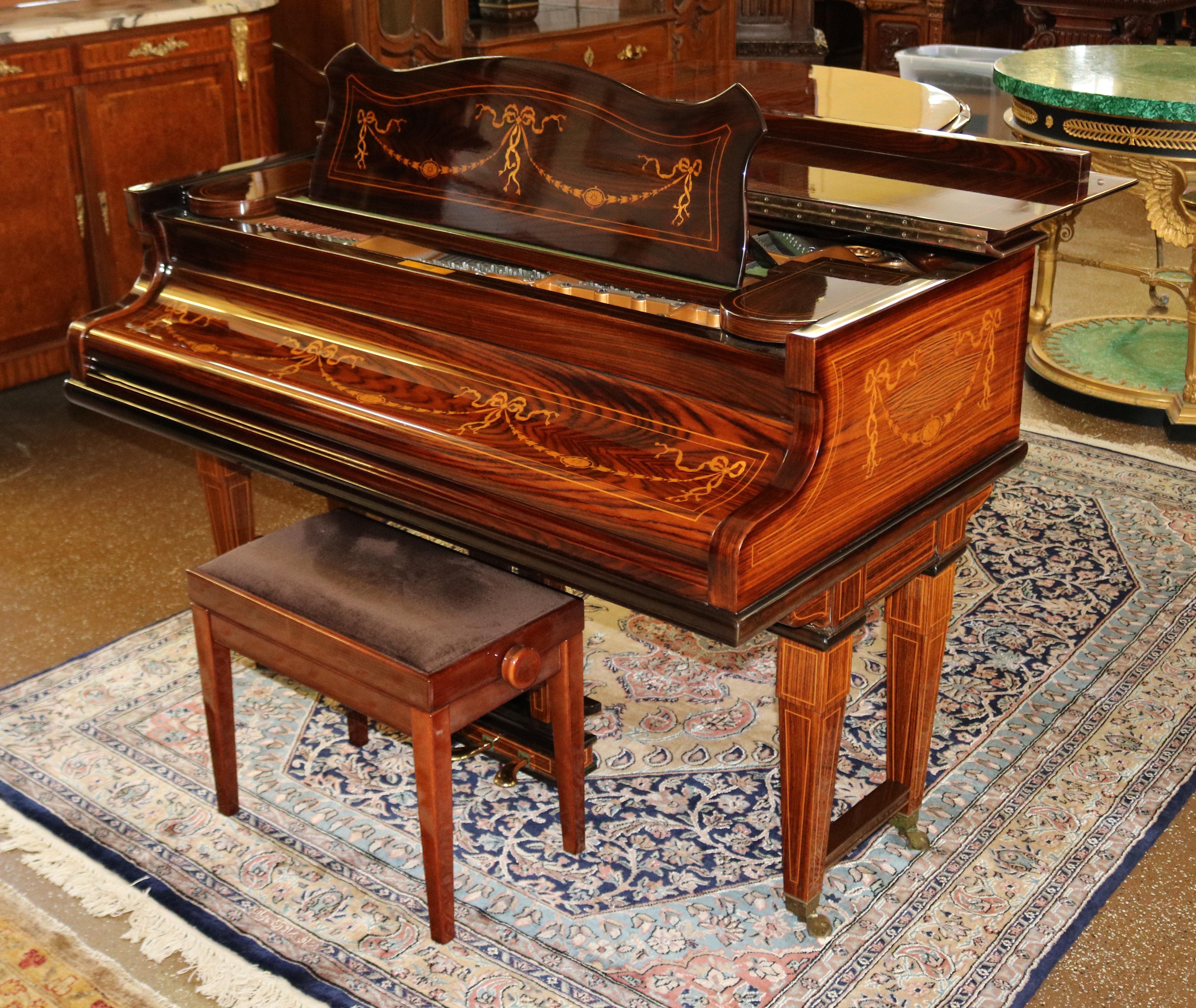 C Bechstein Rosewood Satinwood Inlaid Model A Player Piano  8
