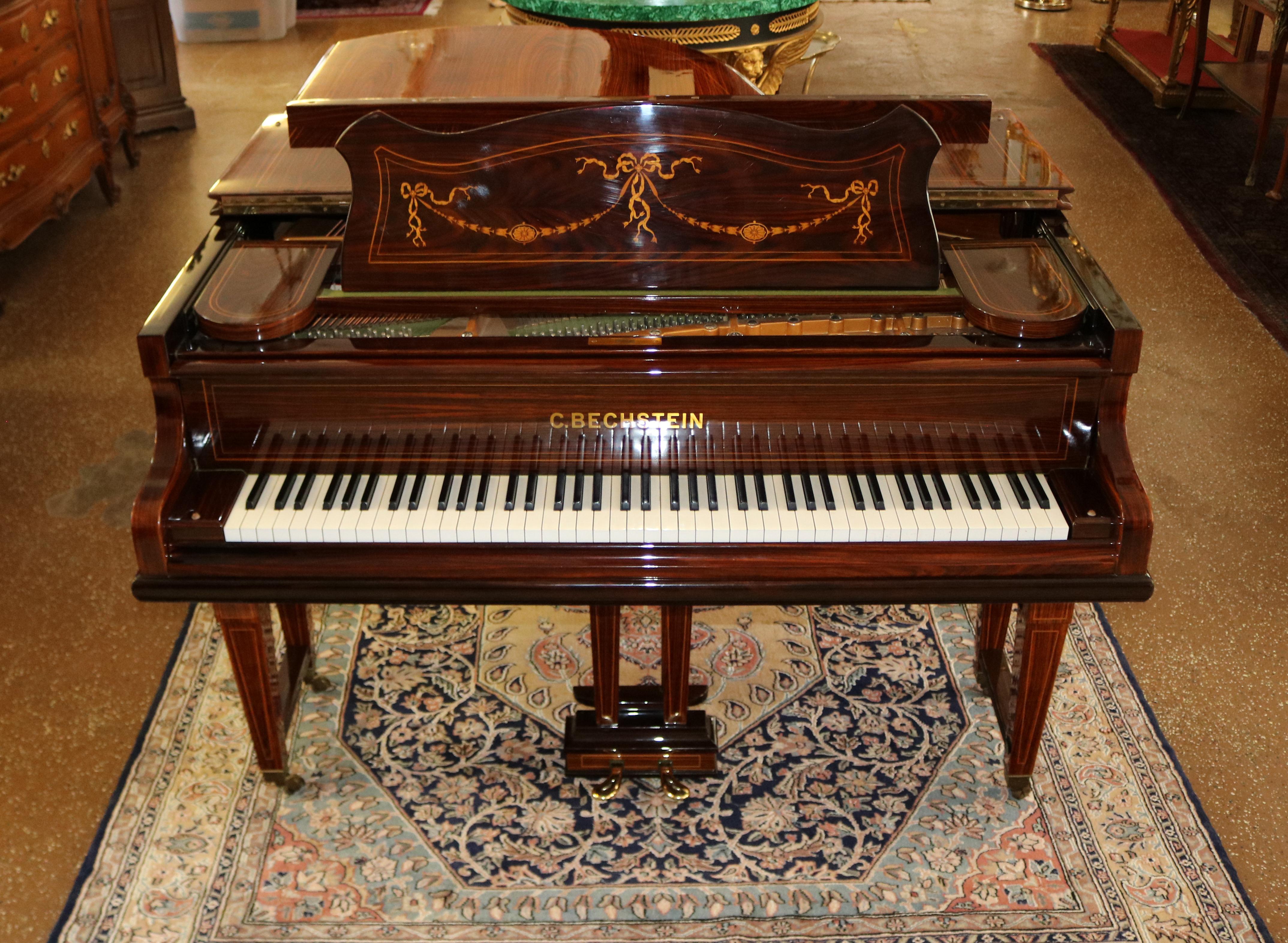 C Bechstein Rosewood Satinwood Inlaid Model A Player Piano  9
