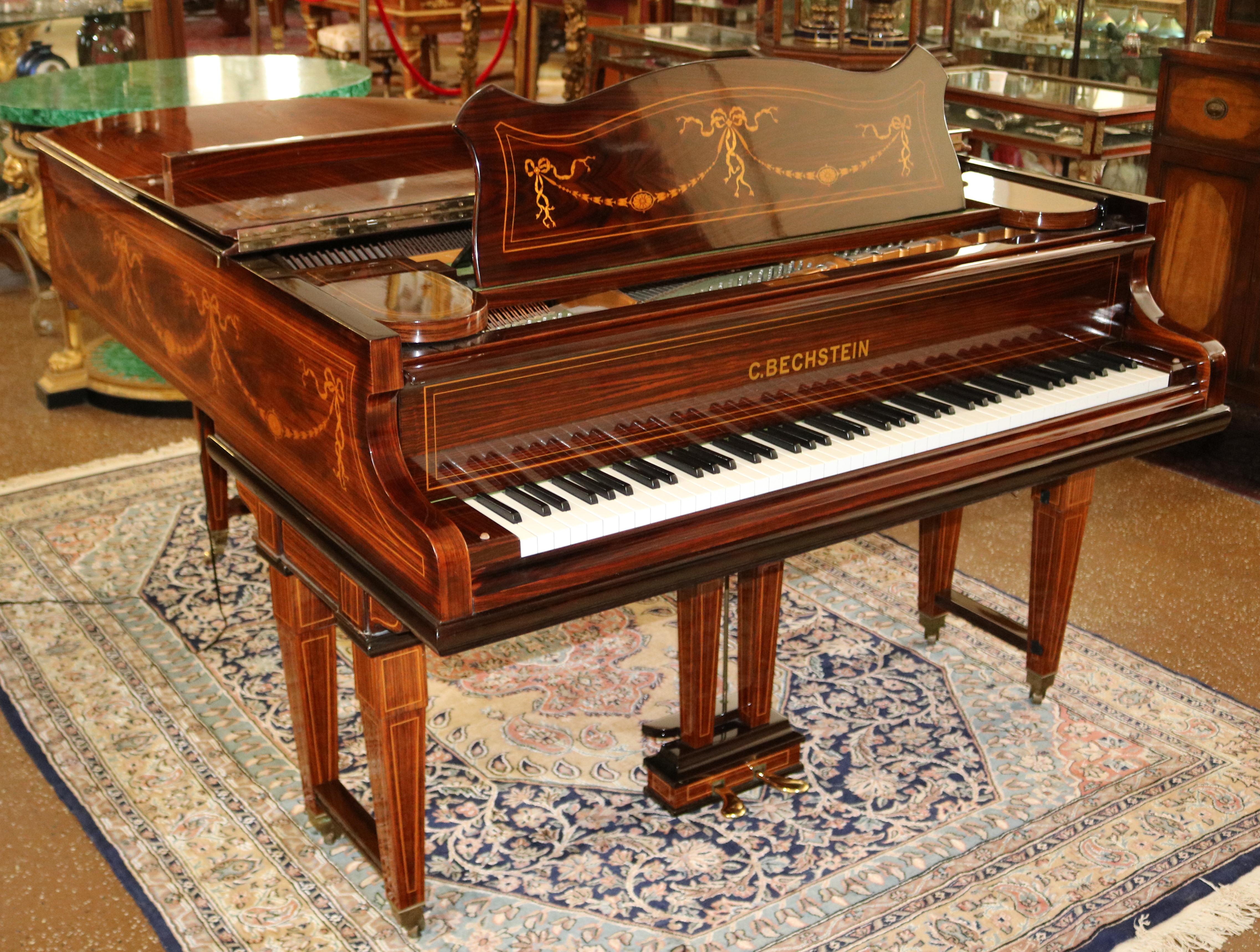 C Bechstein Rosewood Satinwood Inlaid Model A Player Piano  10