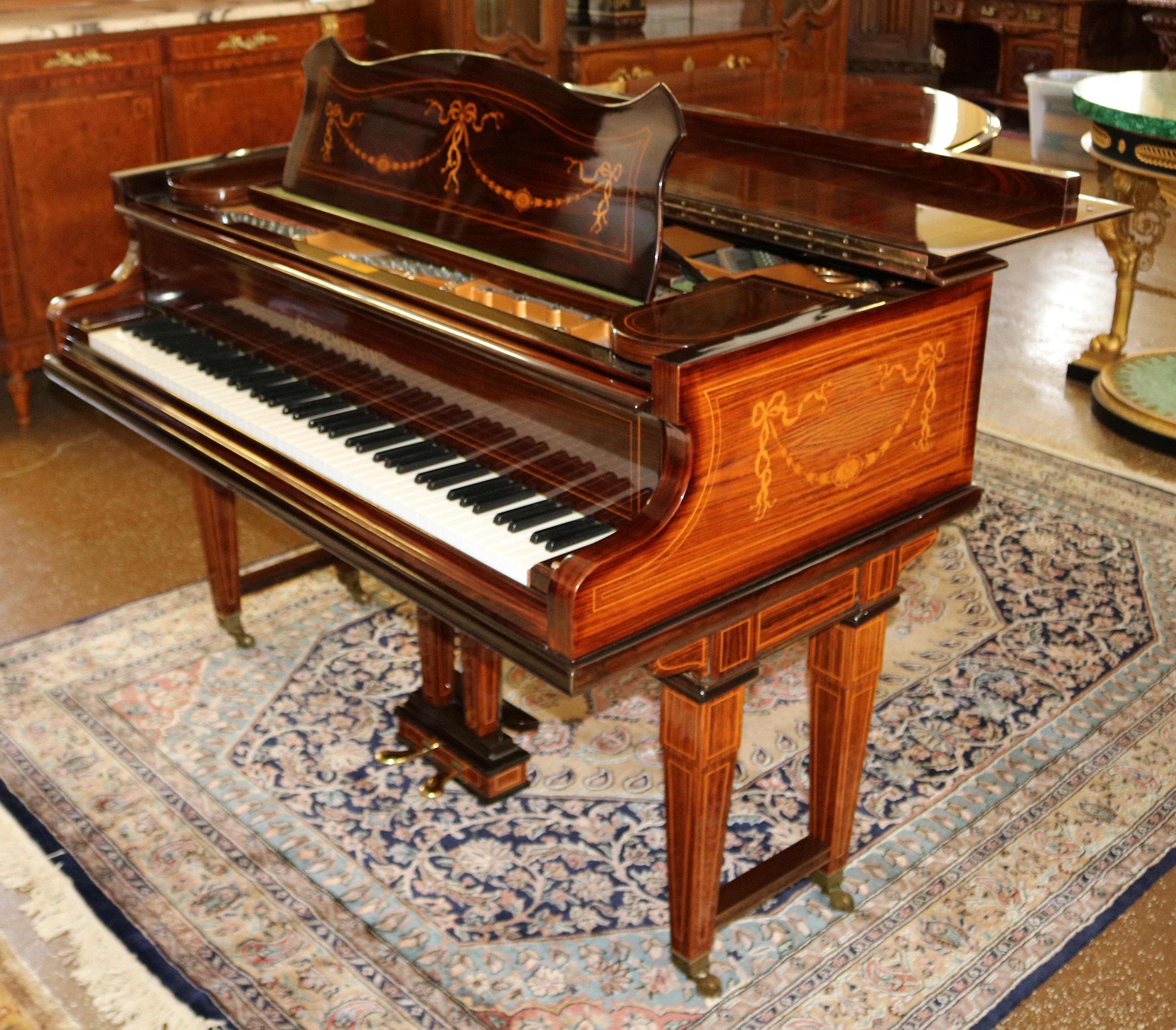 C Bechstein Rosewood Satinwood Inlaid Model A Player Piano  11