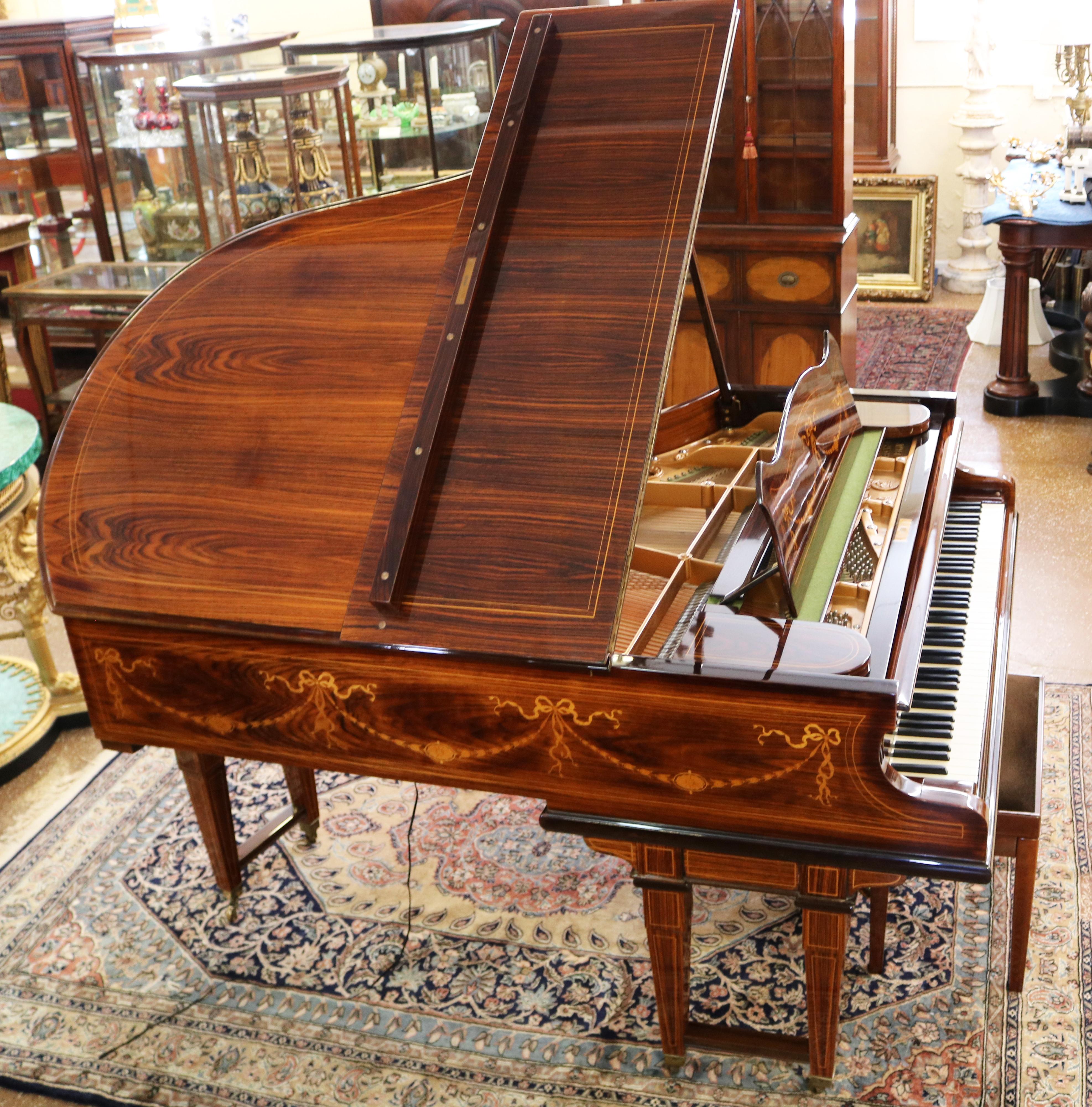 German C Bechstein Rosewood Satinwood Inlaid Model A Player Piano 