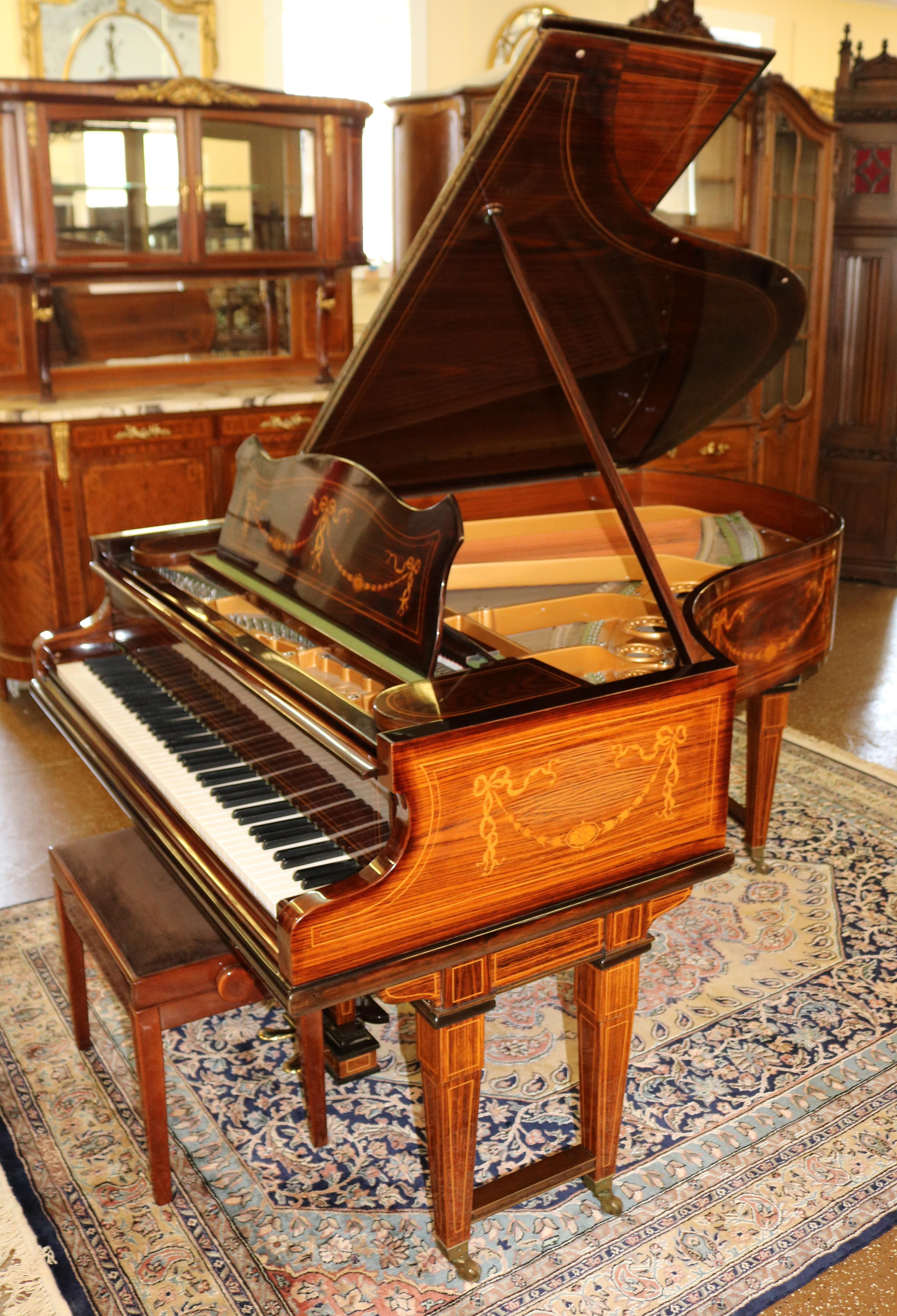 20th Century C Bechstein Rosewood Satinwood Inlaid Model A Player Piano 