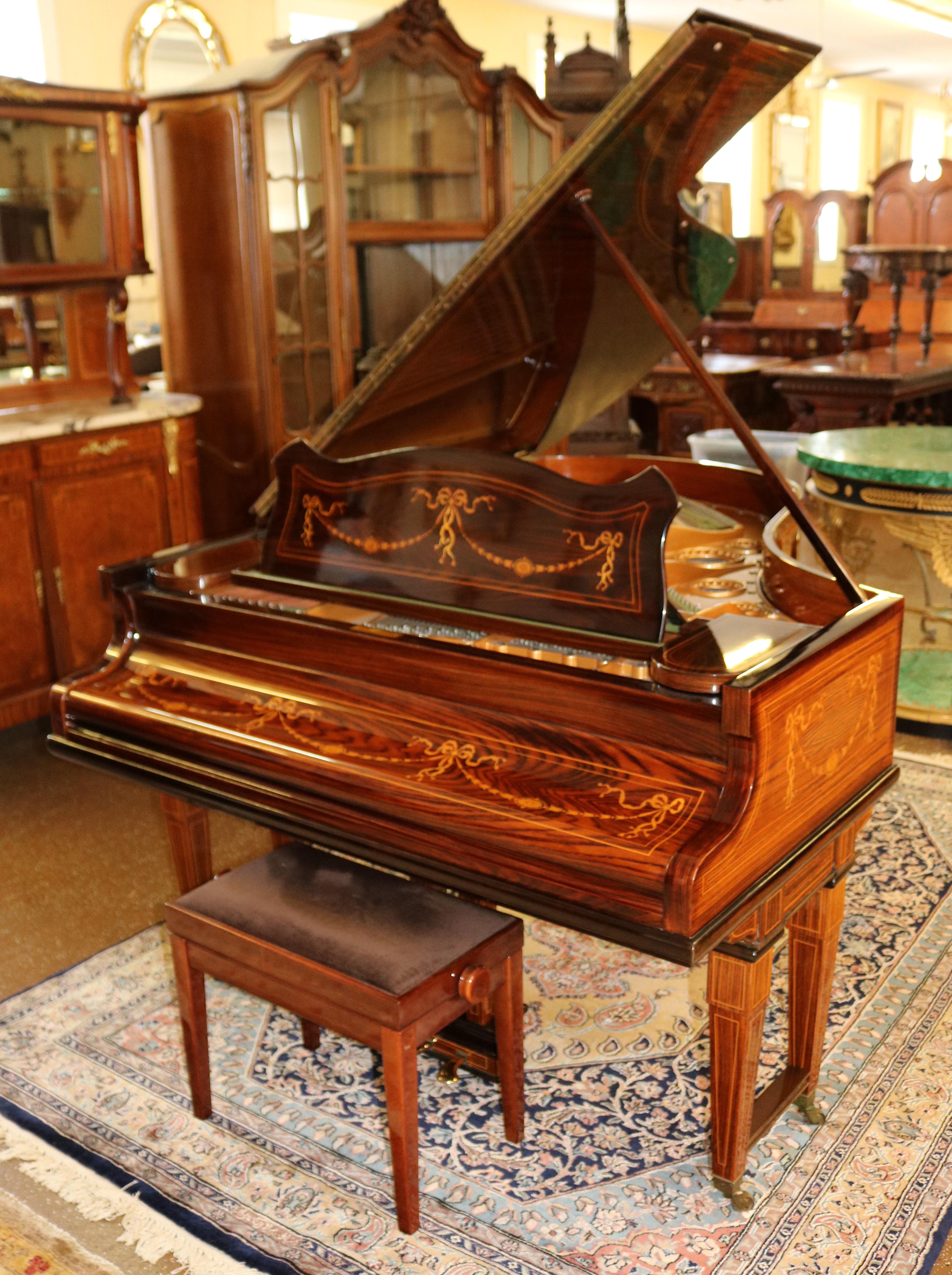 C Bechstein Rosewood Satinwood Inlaid Model A Player Piano  1