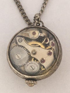 C. Bucherer Lucerne Swiss Pendant Bubble Ball Watch with Silver Plated Chain