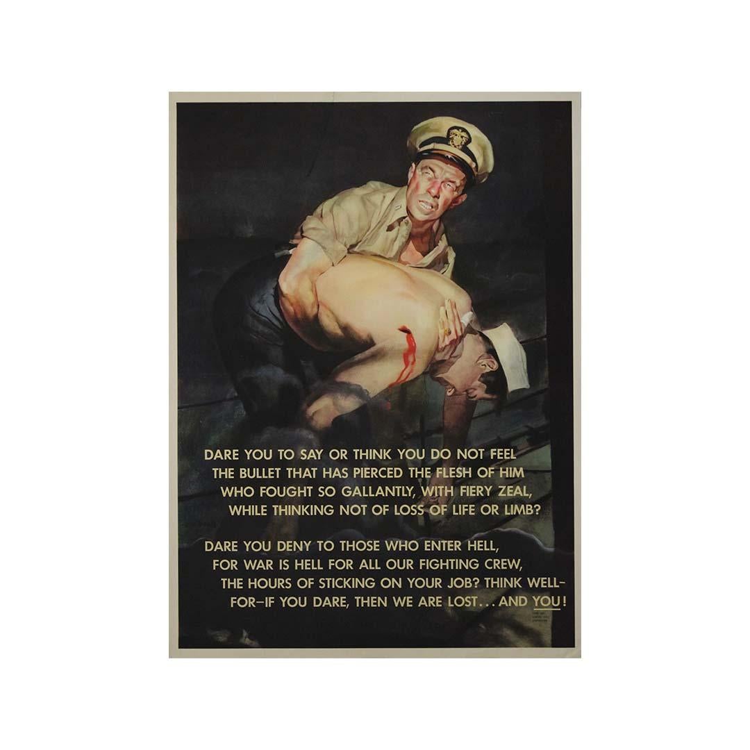 1943 original wartime poster by C.C. Beall - Dare you to say or think... For Sale 3