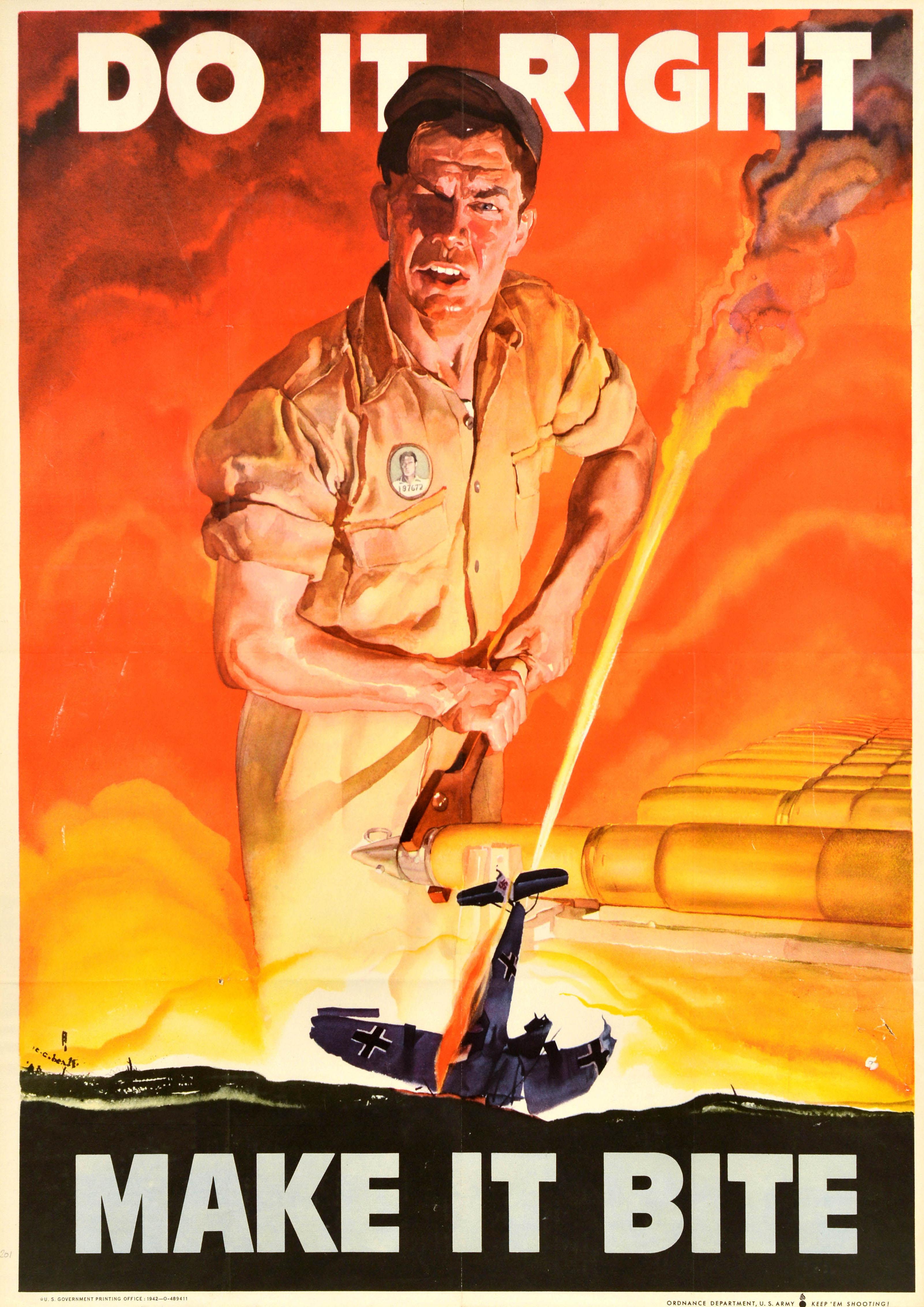 C.C. Beall Print - Original Vintage War Home Front Production Poster Do It Right Make It Bite WWII