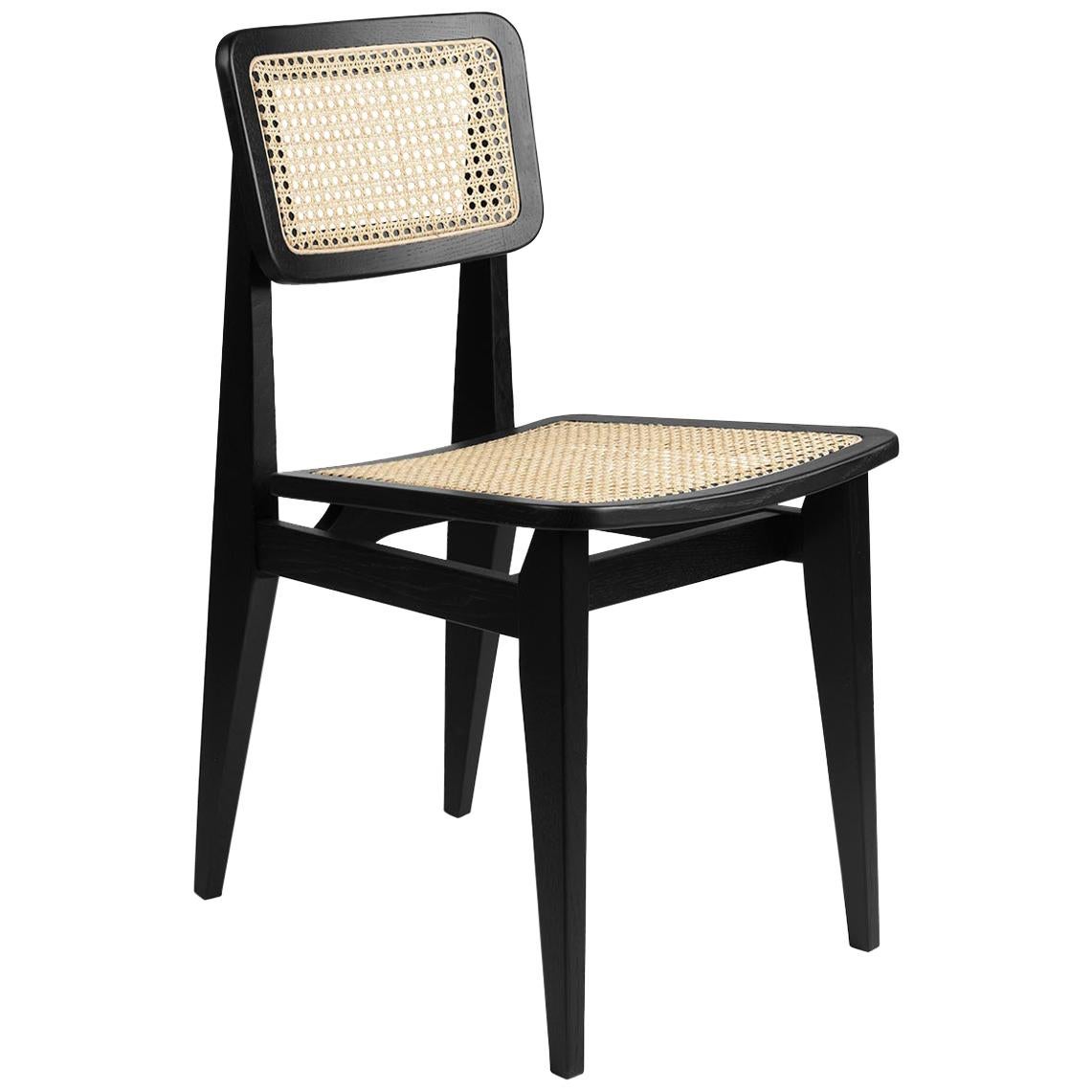 C Chair Dining Chair, French Cane, Black Stained Oak