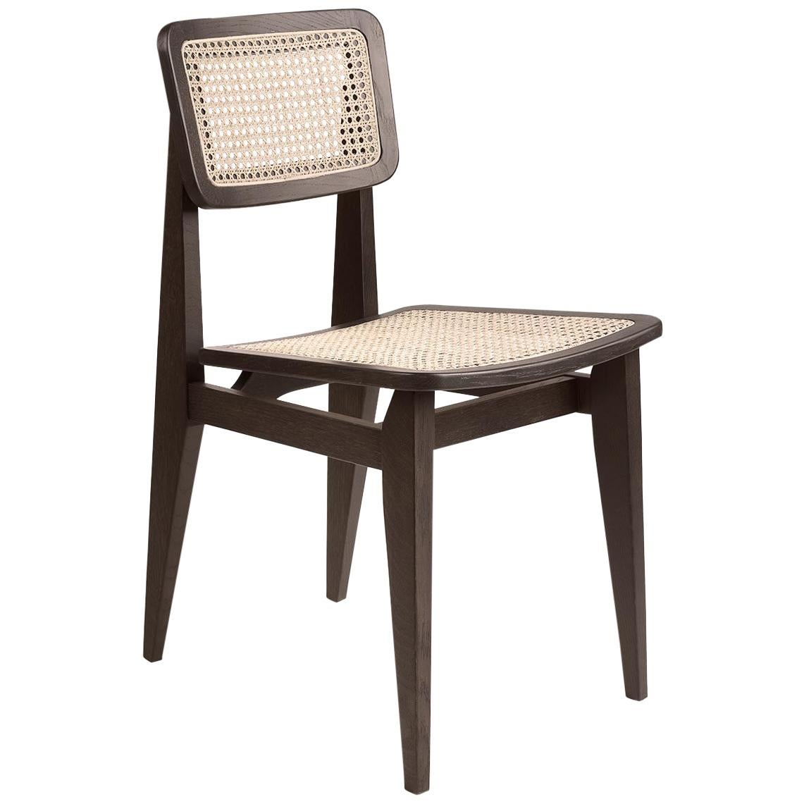 C-Chair Dining Chair, French Cane, Brown Stained Oak