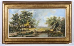 C. Clifton - 20e siècle, huile, paysage rural