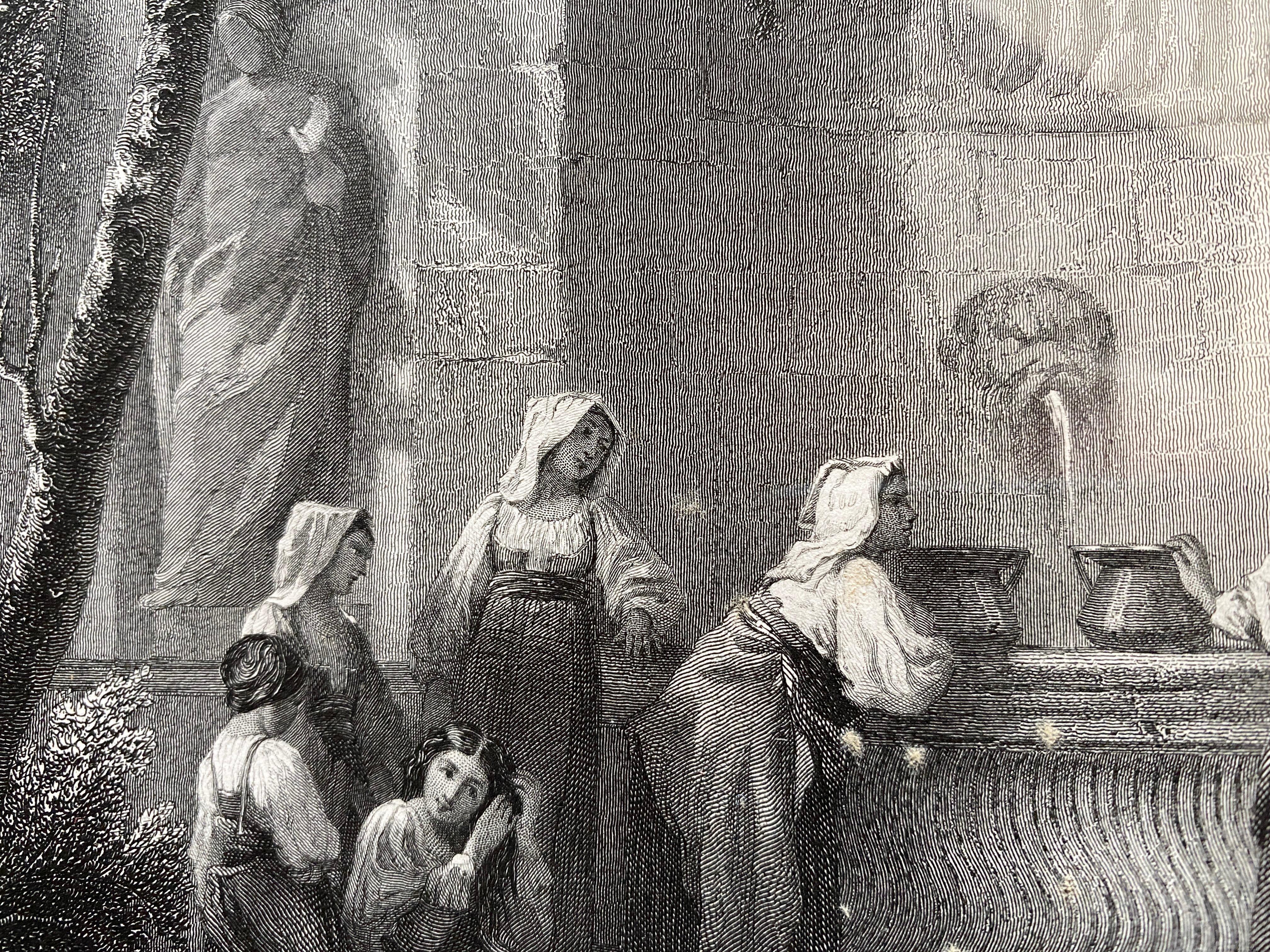 'Fountain Near Lake Como, ' by C. Cousen, Engraving For Sale 3