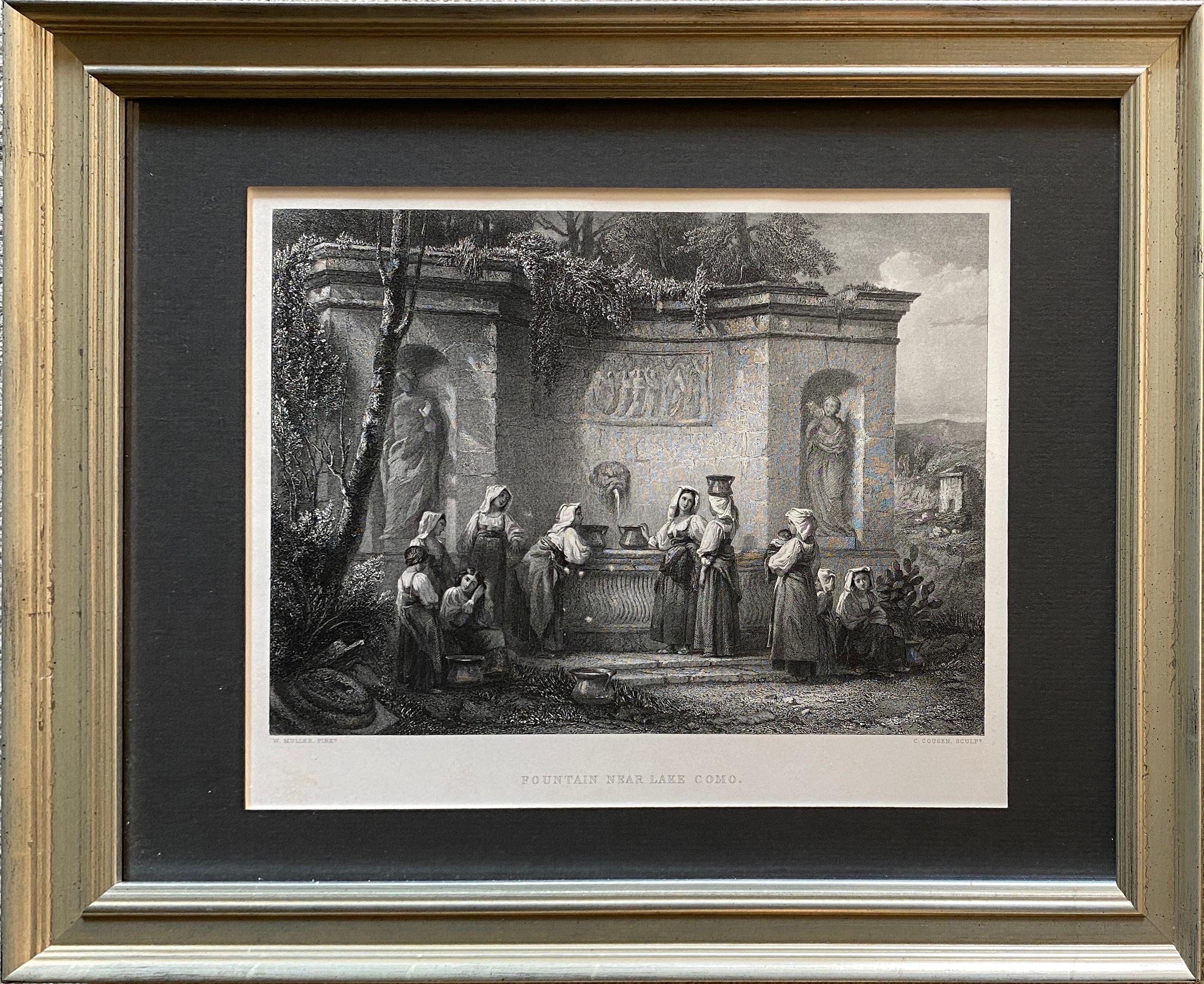 'Fountain Near Lake Como, ' by C. Cousen, Engraving