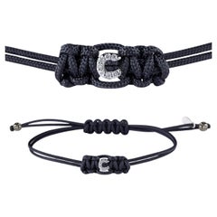 C - Customizable Letter / Name Bracelet in White Gold and White Diamonds Gift