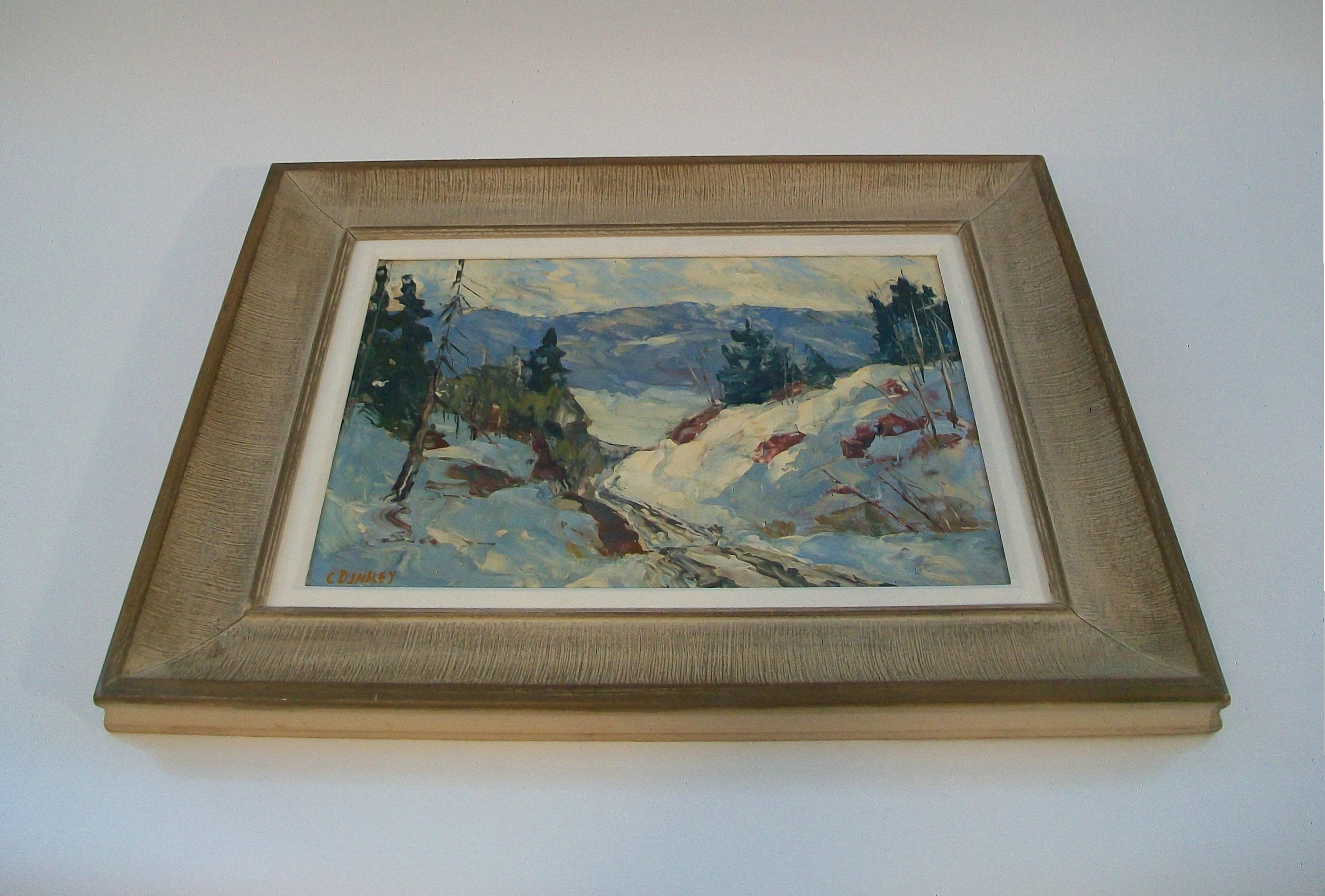 C. D. INSLEY - 'Late Afternoon Snow' - Framed Oil Painting - Canada - Circa 1960 For Sale 1