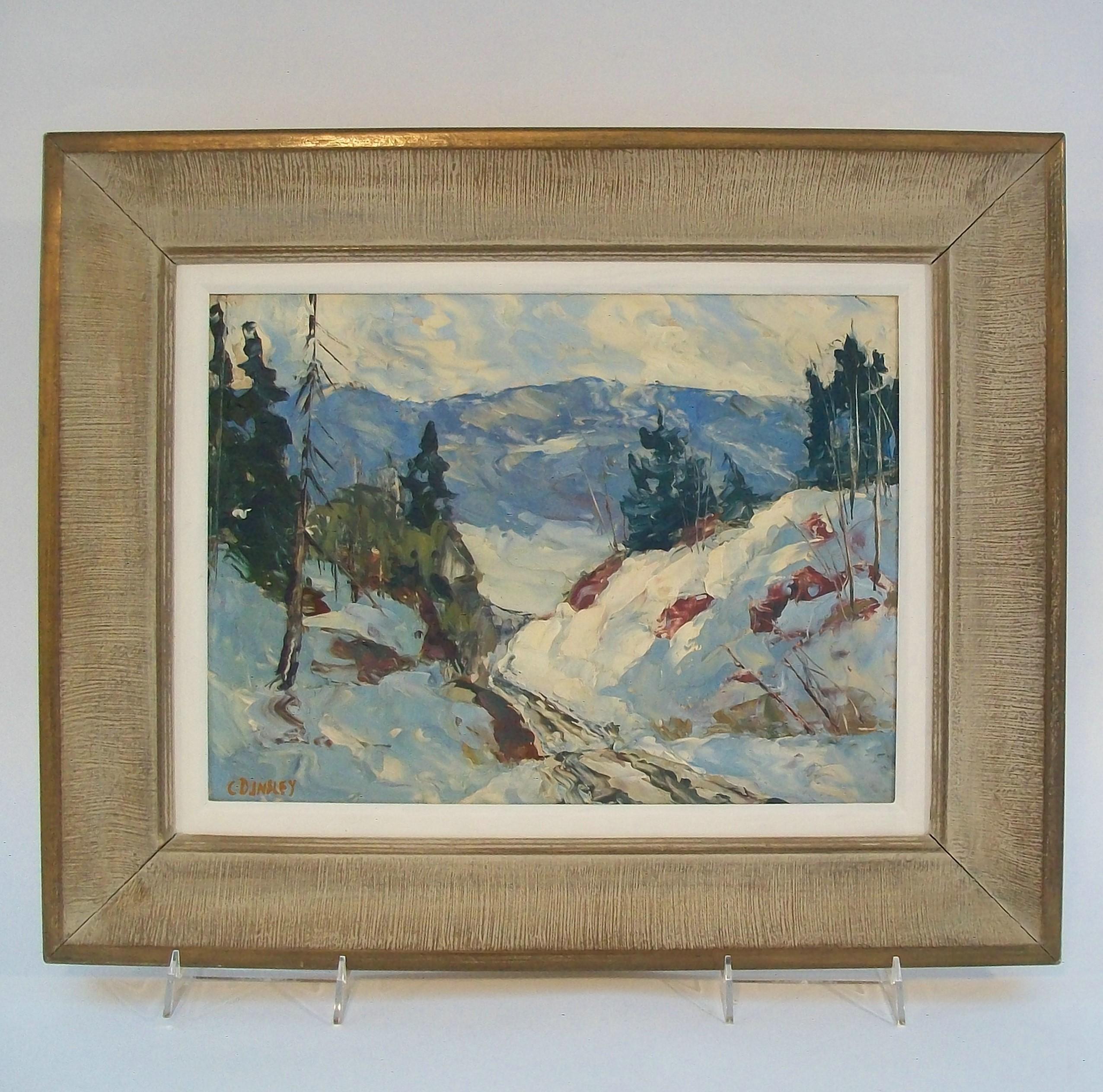 Gilt C. D. INSLEY - 'Late Afternoon Snow' - Framed Oil Painting - Canada - Circa 1960 For Sale