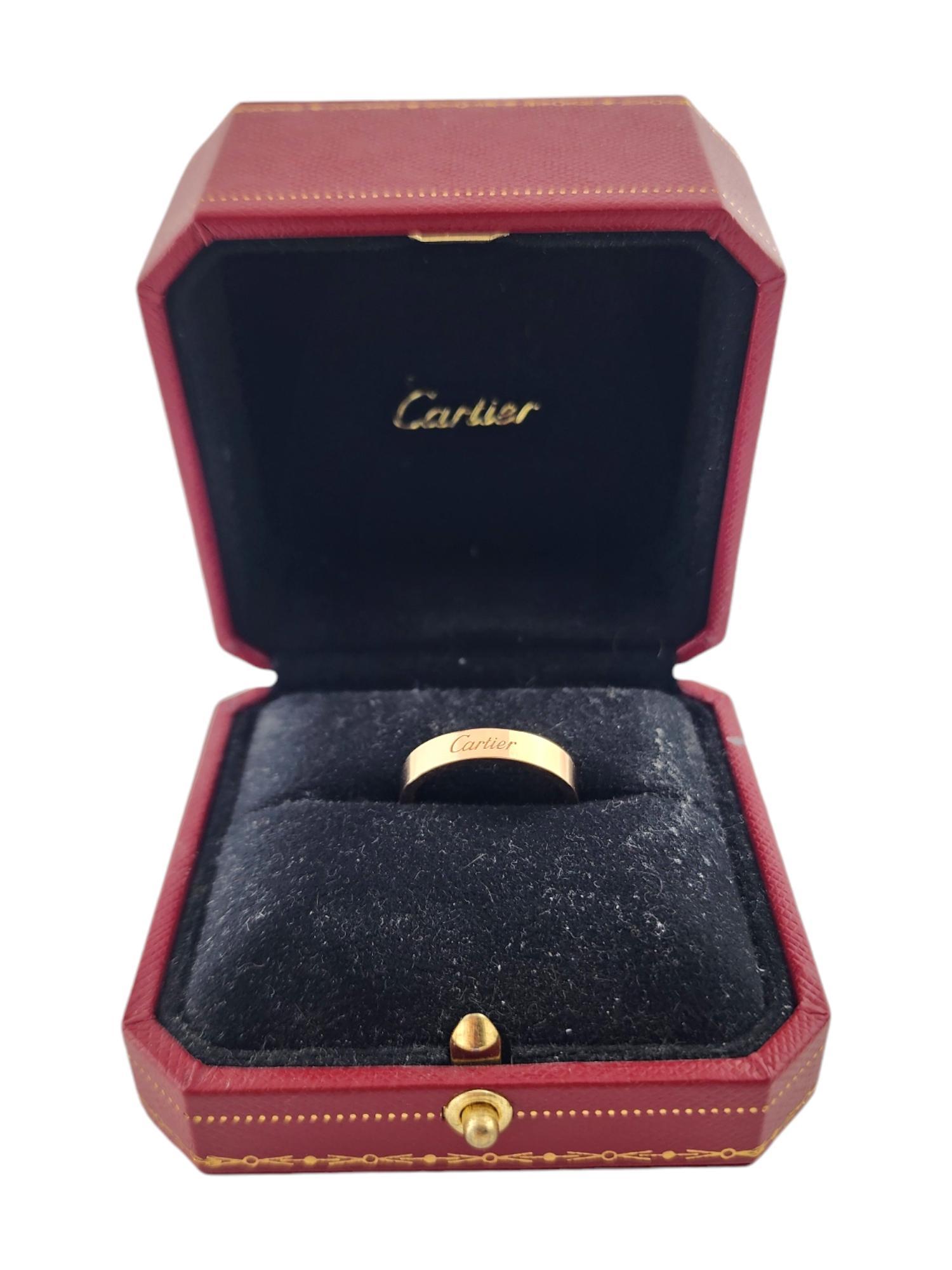 C De Cartier 18 Karat Rose Gold Band Ring Size 8.5 (58) w/Box #18937 4