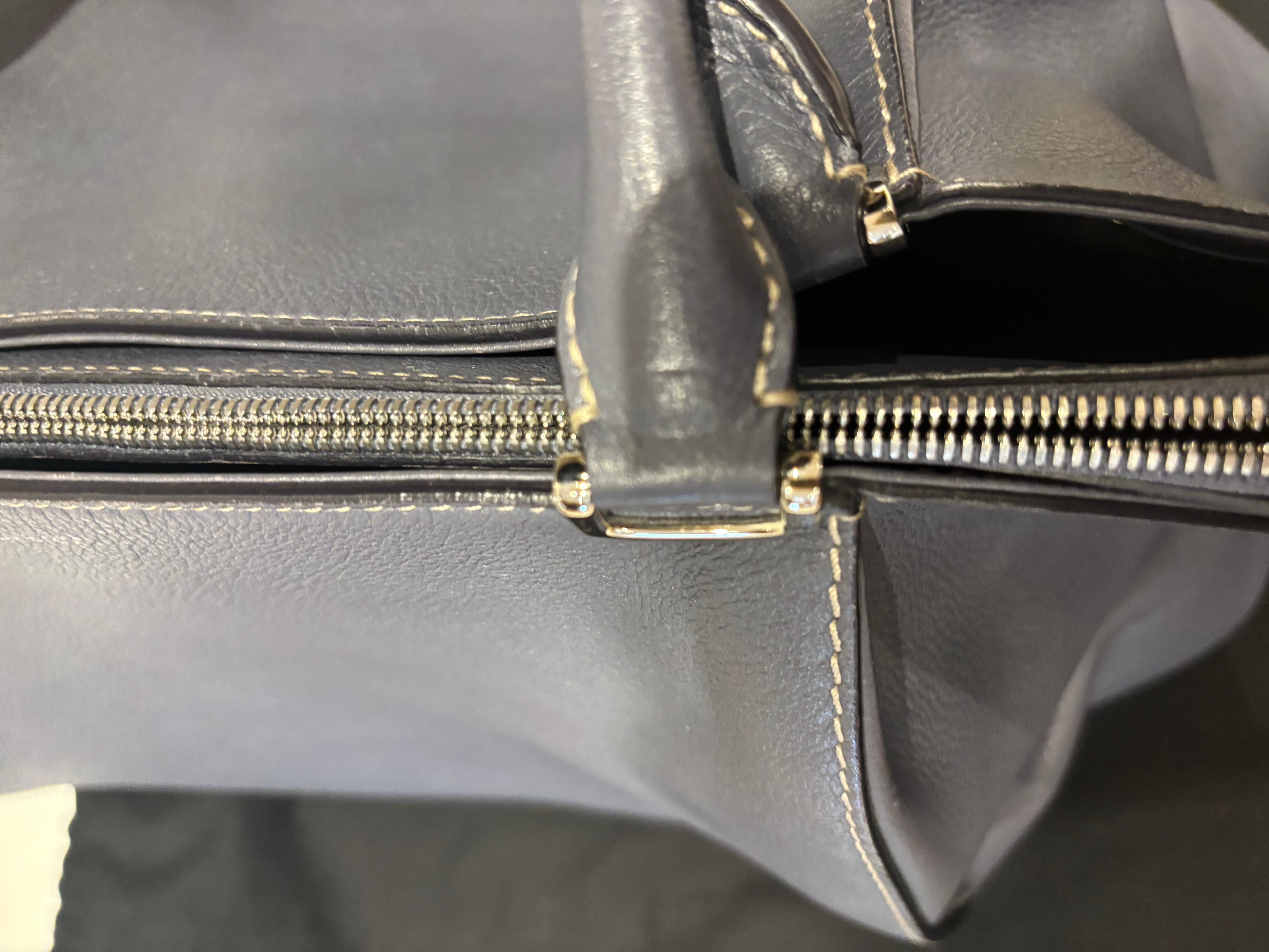 C de Cartier As New Blue Grey Tote with Dust Bag en vente 3