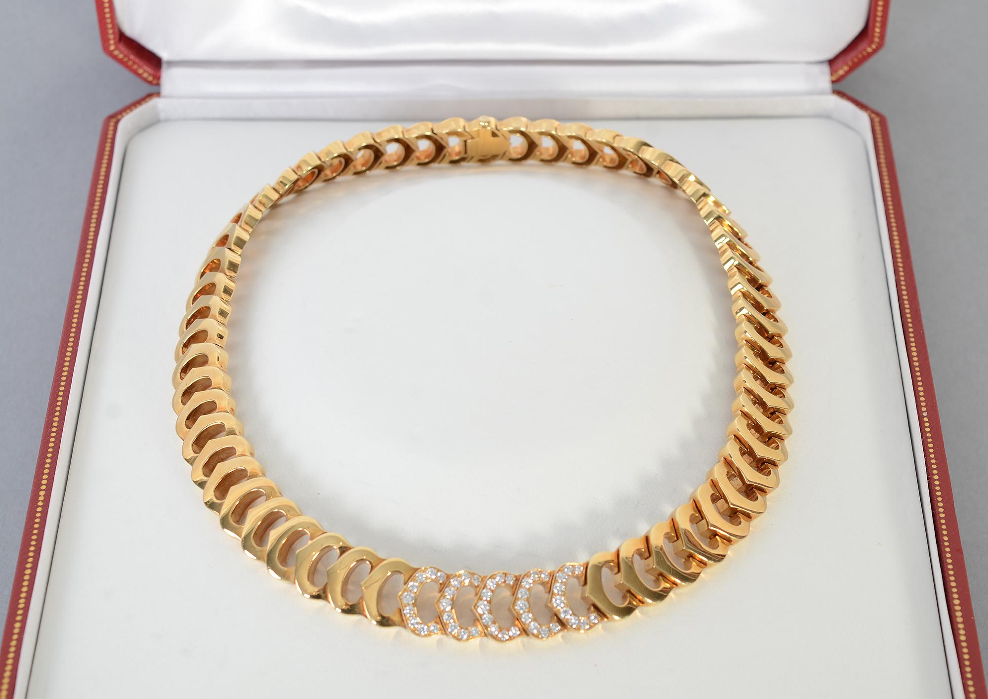 Modern C de Cartier Diamond Choker Necklace For Sale