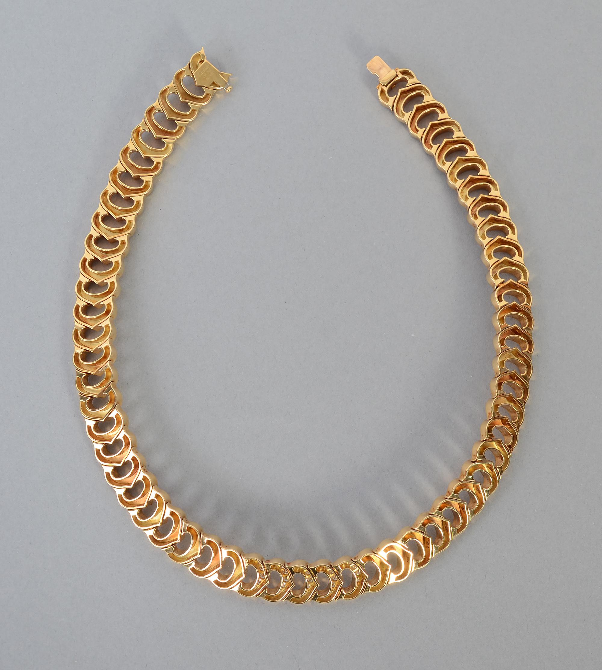 Women's C de Cartier Diamond Choker Necklace For Sale