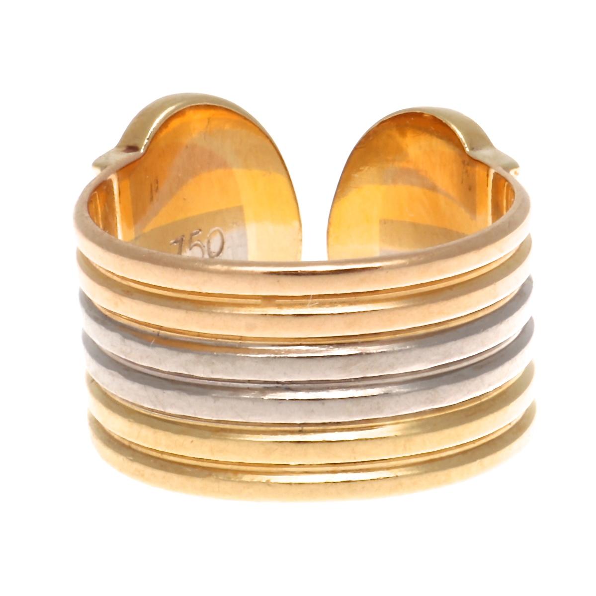 Modern C De Cartier Diamond Gold Ring