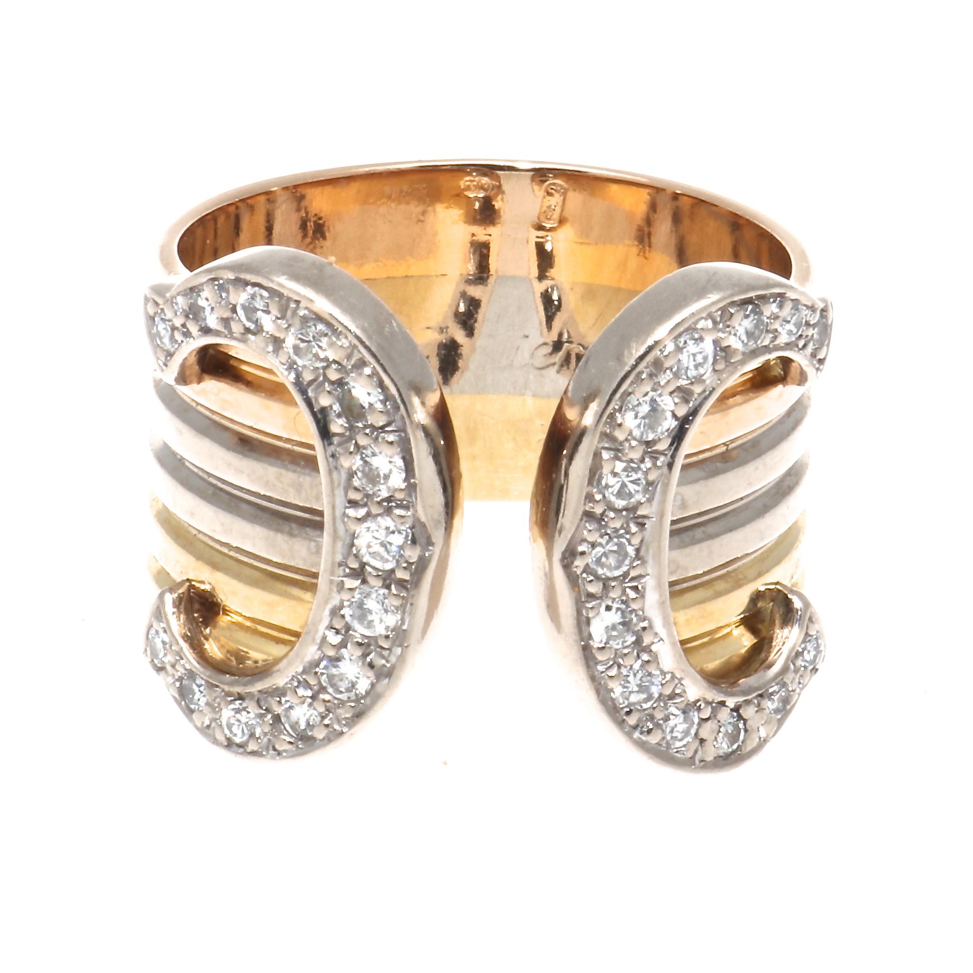 C De Cartier Diamond Gold Ring