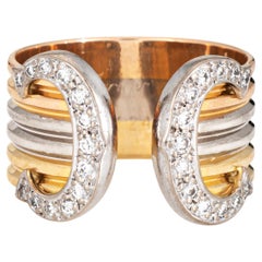 C de Cartier Diamantring 53 Gr. 6 c1979 18k Tri Goldband Signiert Schmuck COA