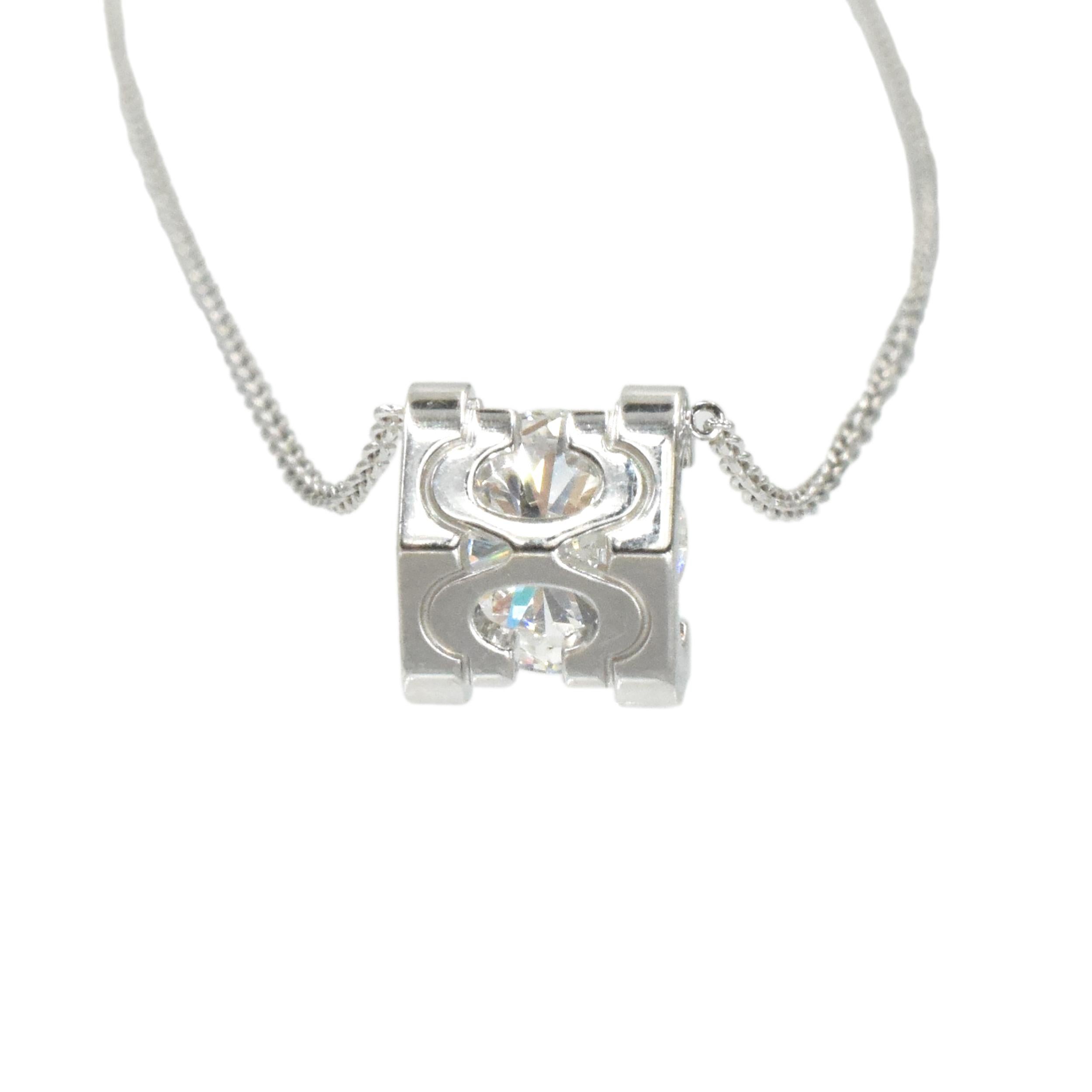 Donna C de Cartier in Signature Setting Borchie di diamanti e set di collane solitarie. in vendita