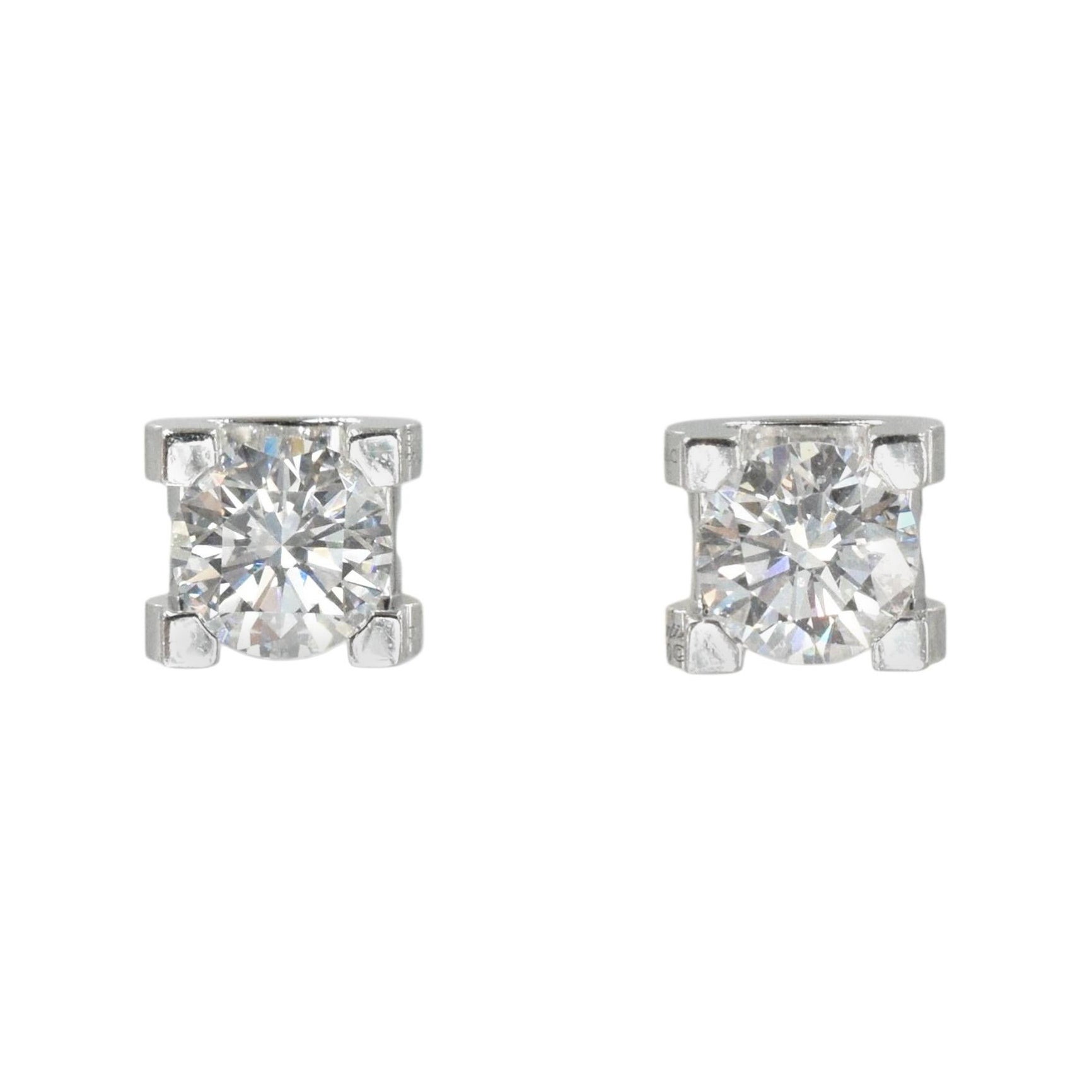 C de Cartier in Signaturfassung Diamant-Ohrstecker im Angebot