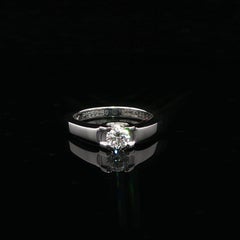 C De Cartier Platinum F VVS2 .30ct Diamond Solitaire Engagement Ring w/ Box